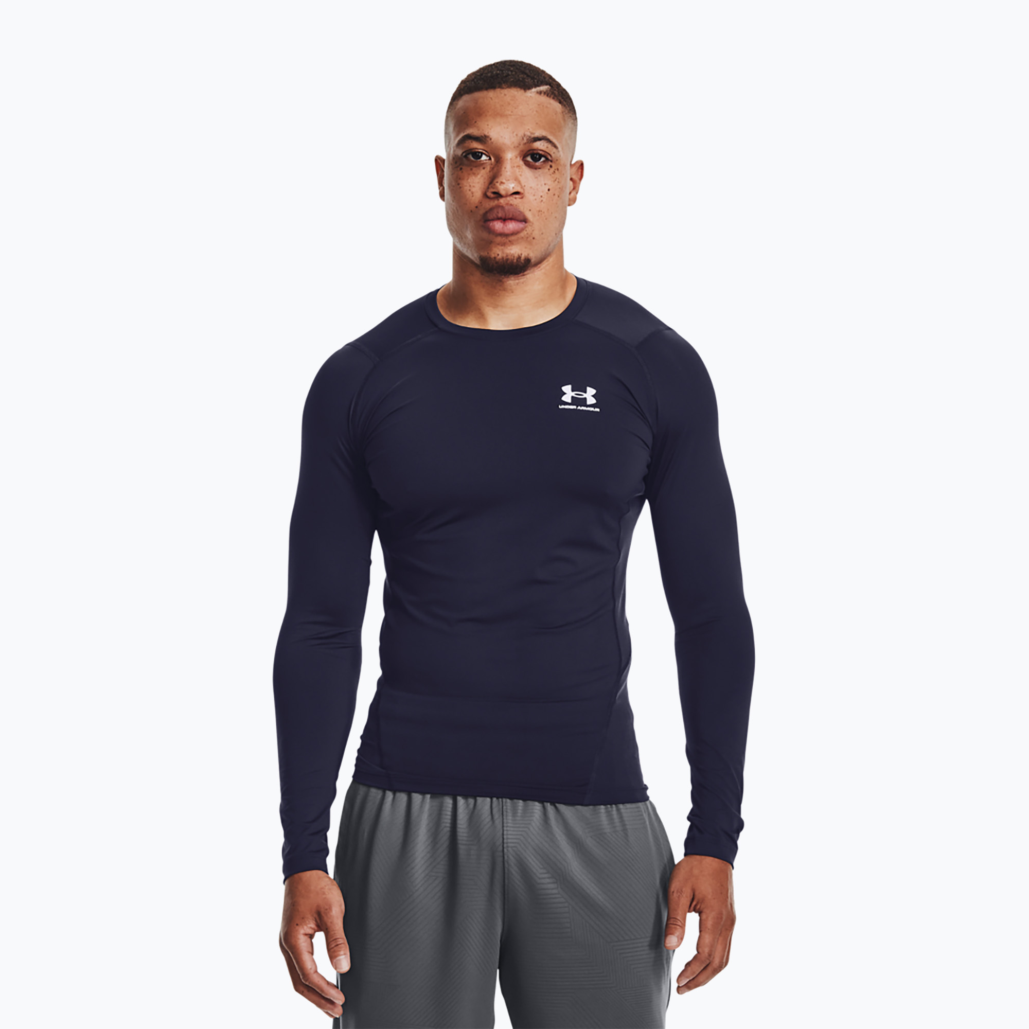 Under Armour HG Armour Comp Uomo manica lunga da allenamento mezzanotte marina/bianco (S) (HG Armour Comp 1361524)