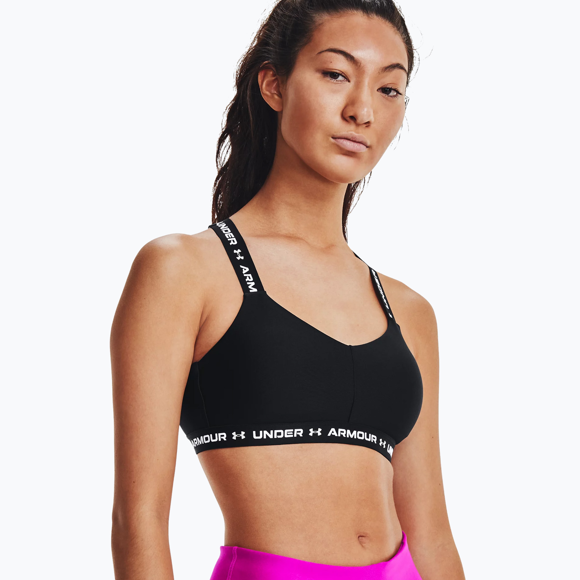 Reggiseno fitness Under Armour Crossback Low nero/bianco/bianco (XS) (Crossback Low 1361033)