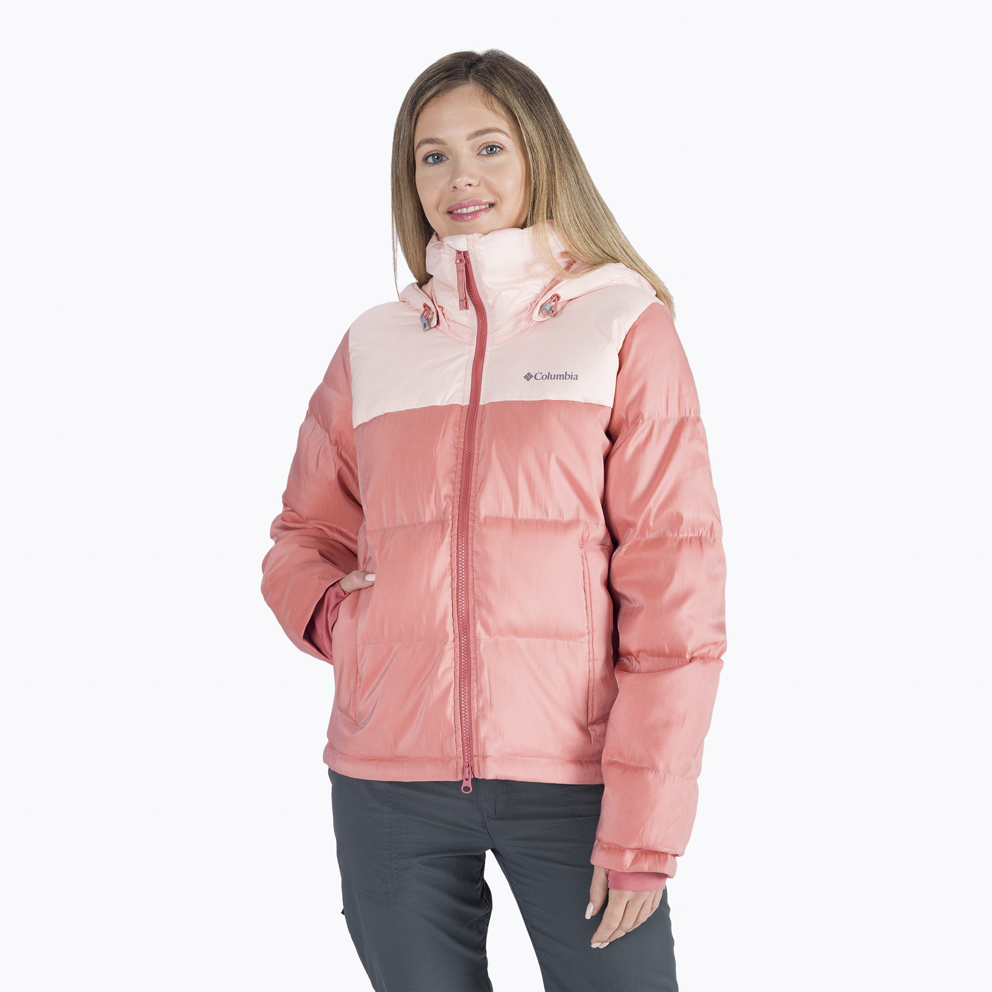 Columbia piumino Bulo Point da donna, fiori di pesco e corallo scuro (M) (Bulo Point Down 1955141)
