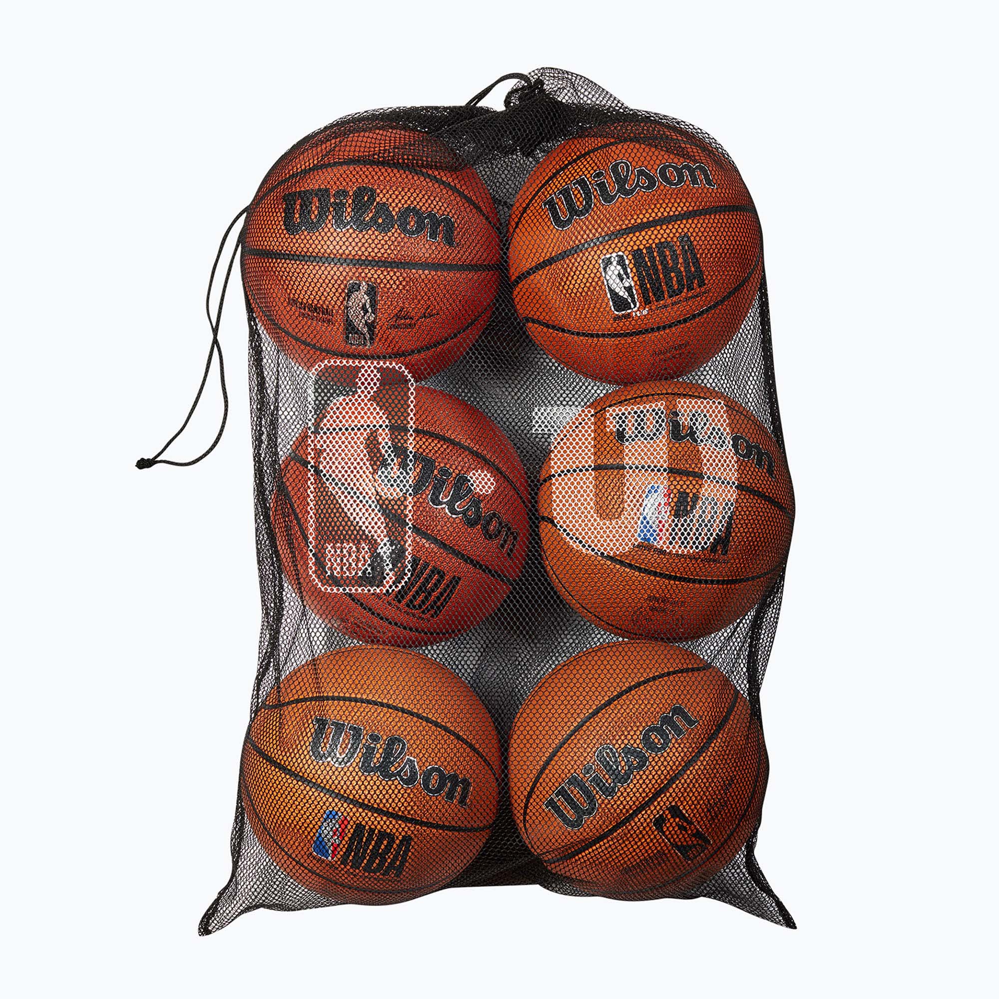 Wilson NBA 6 Ball Mesh Carry bag nero (NBA 6 Ball Mesh Carry Bag WTBA70030)