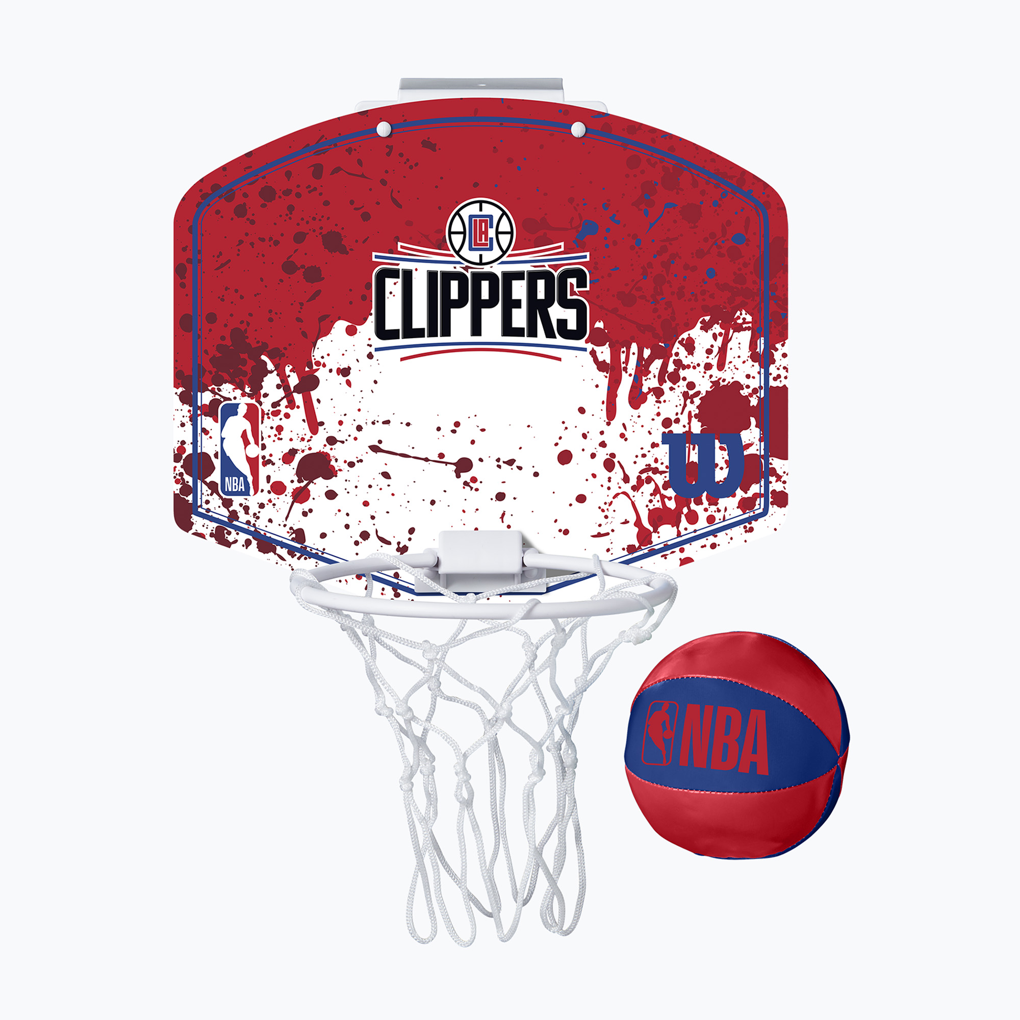 Set di palloni da basket Wilson NBA Team Mini Hoop Los Angeles Clippers (NBA Team Los Angeles Clippers Mini Hoop WTBA1302LAC)