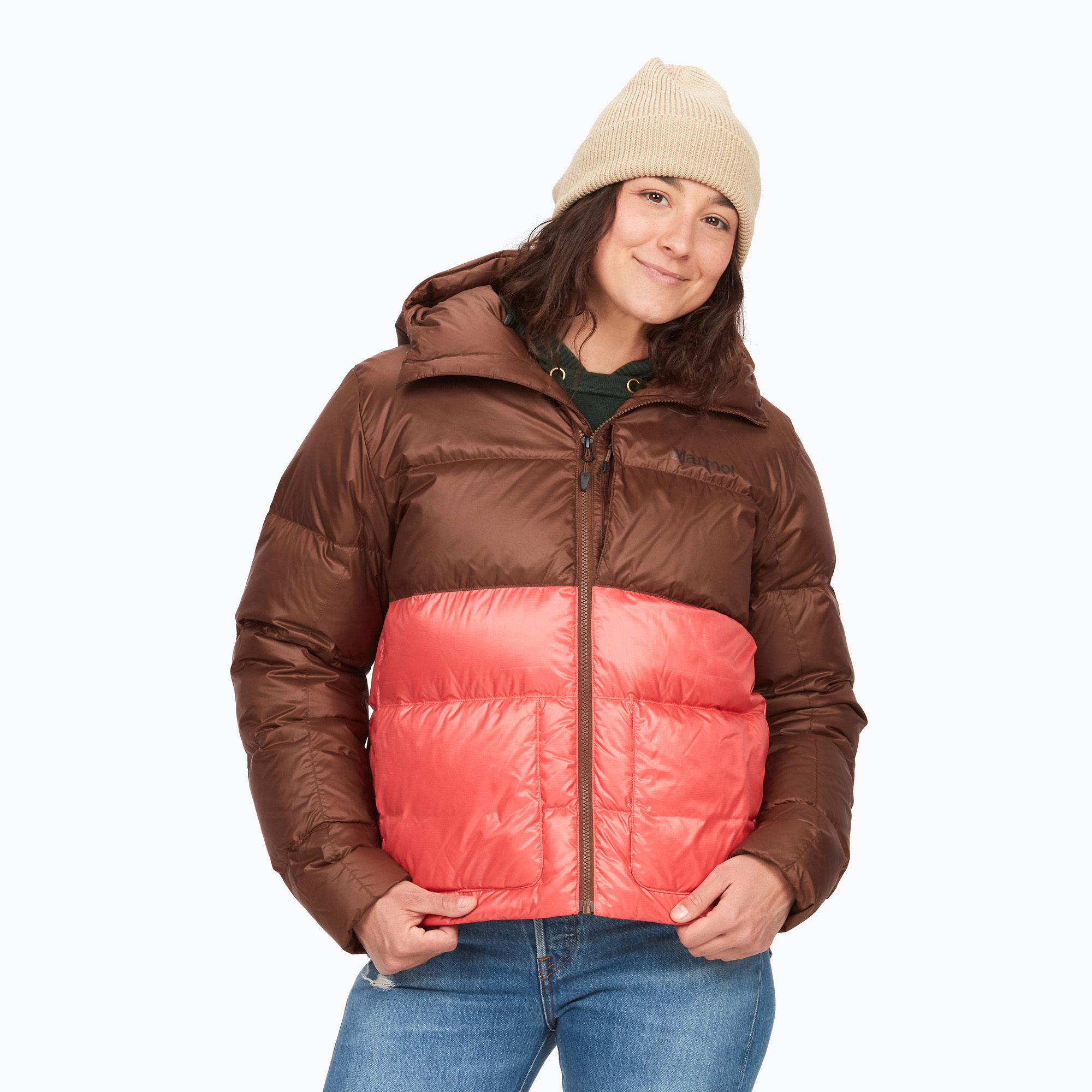 Giacca Marmot Guides Down Hoody da donna in pigna/pompelmo (L) (Guides Down Hoody M1463122492)