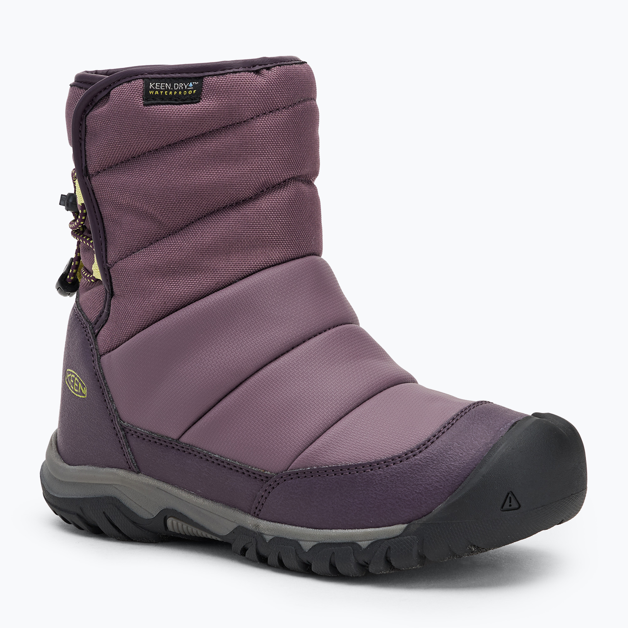 KEEN Puffrider WP junior stivali da neve nero prugna/verde daiquiri (34 EU) (Puffrider WP 1029470)