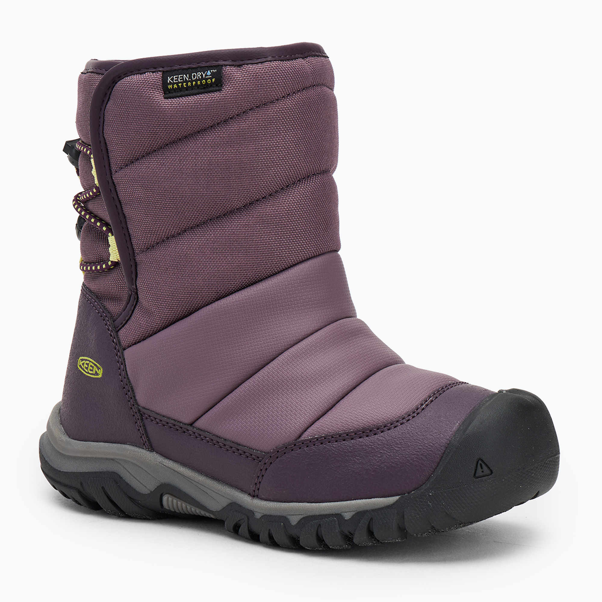 KEEN Puffrider WP stivali da neve per bambini nero prugna/verde daiquiri (27-28 EU) (Puffrider WP 1029488)
