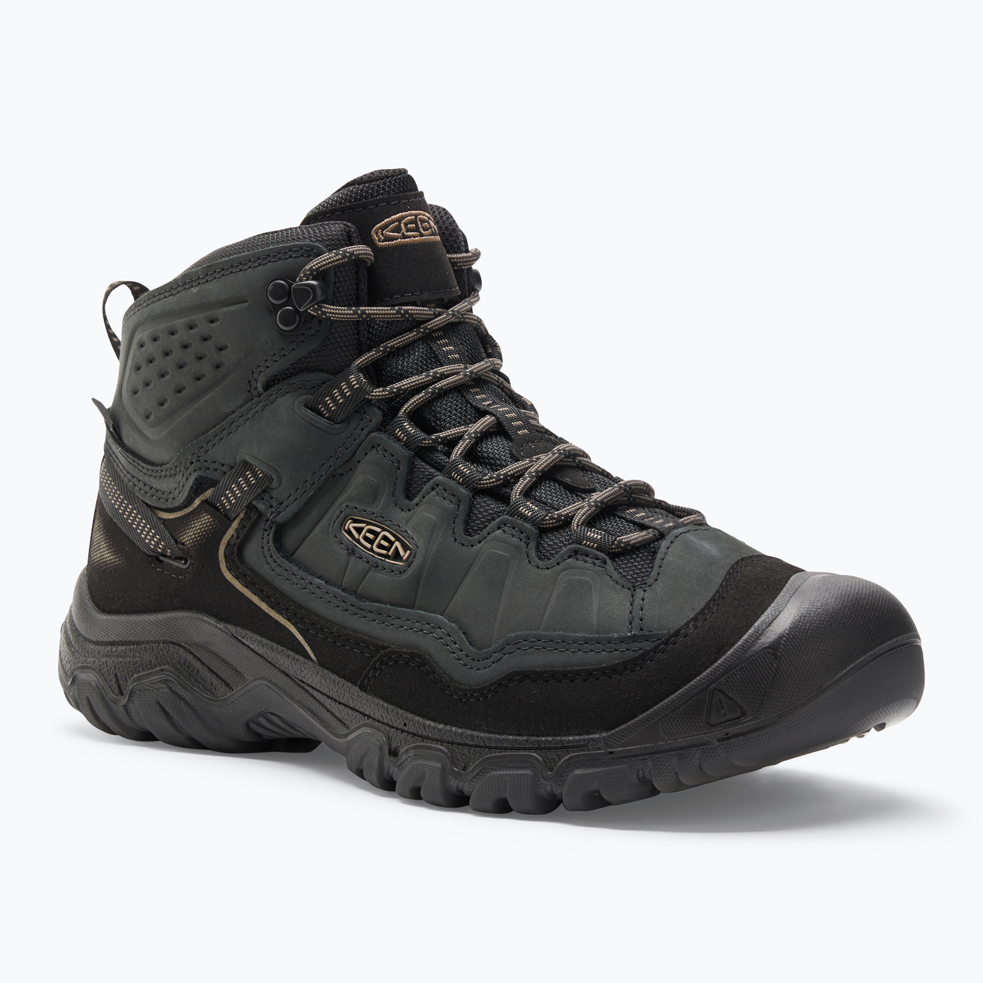KEEN Targhee IV Mid WP - Stivali da trekking da uomo, triplo nero (42.5 EU) (Targhee IV Mid WP 1029825)