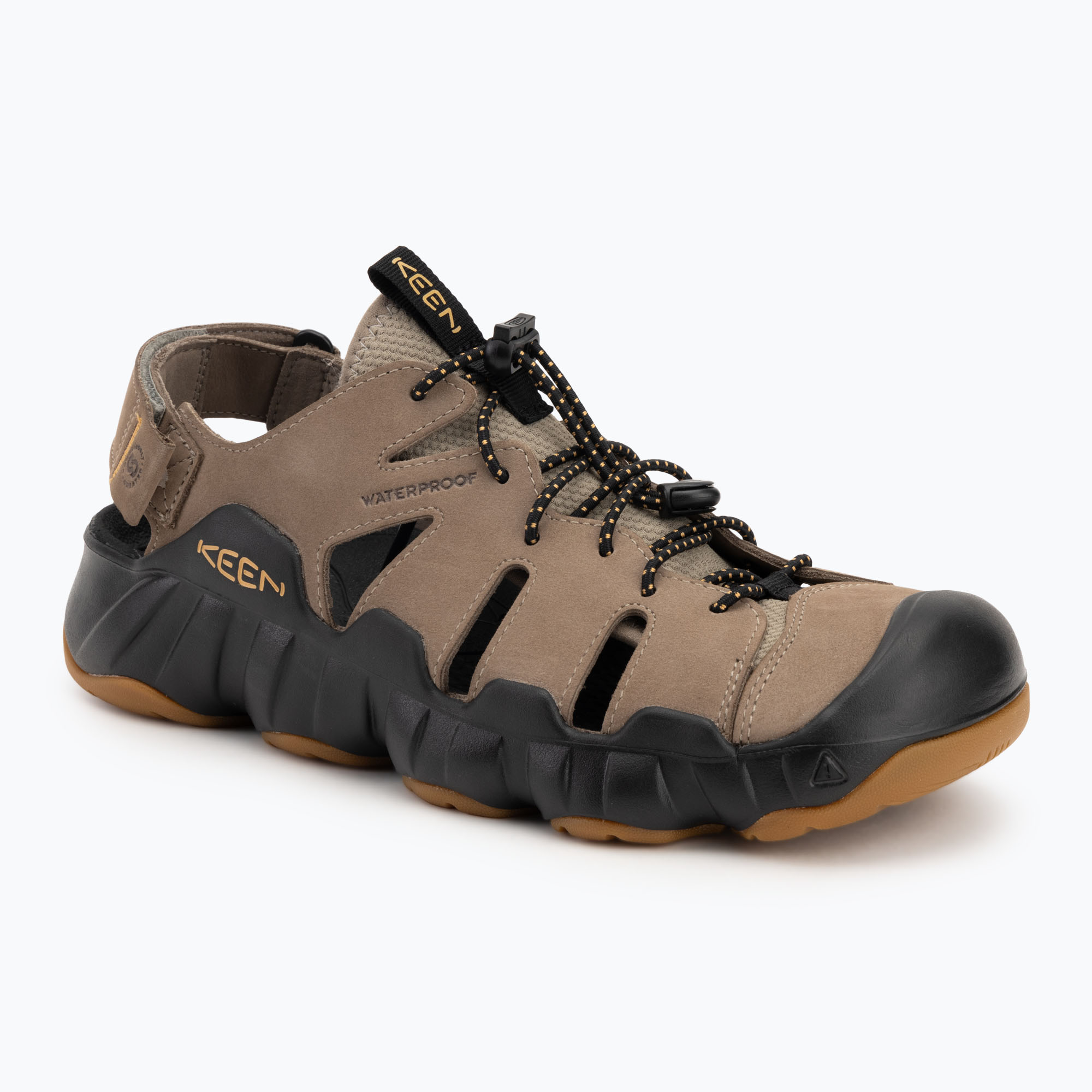 KEEN Hyperport Fisherman Sandali da uomo in pelle brindle/ oak buff (44 EU) (Hyperport Fisherman Leather 1030723)