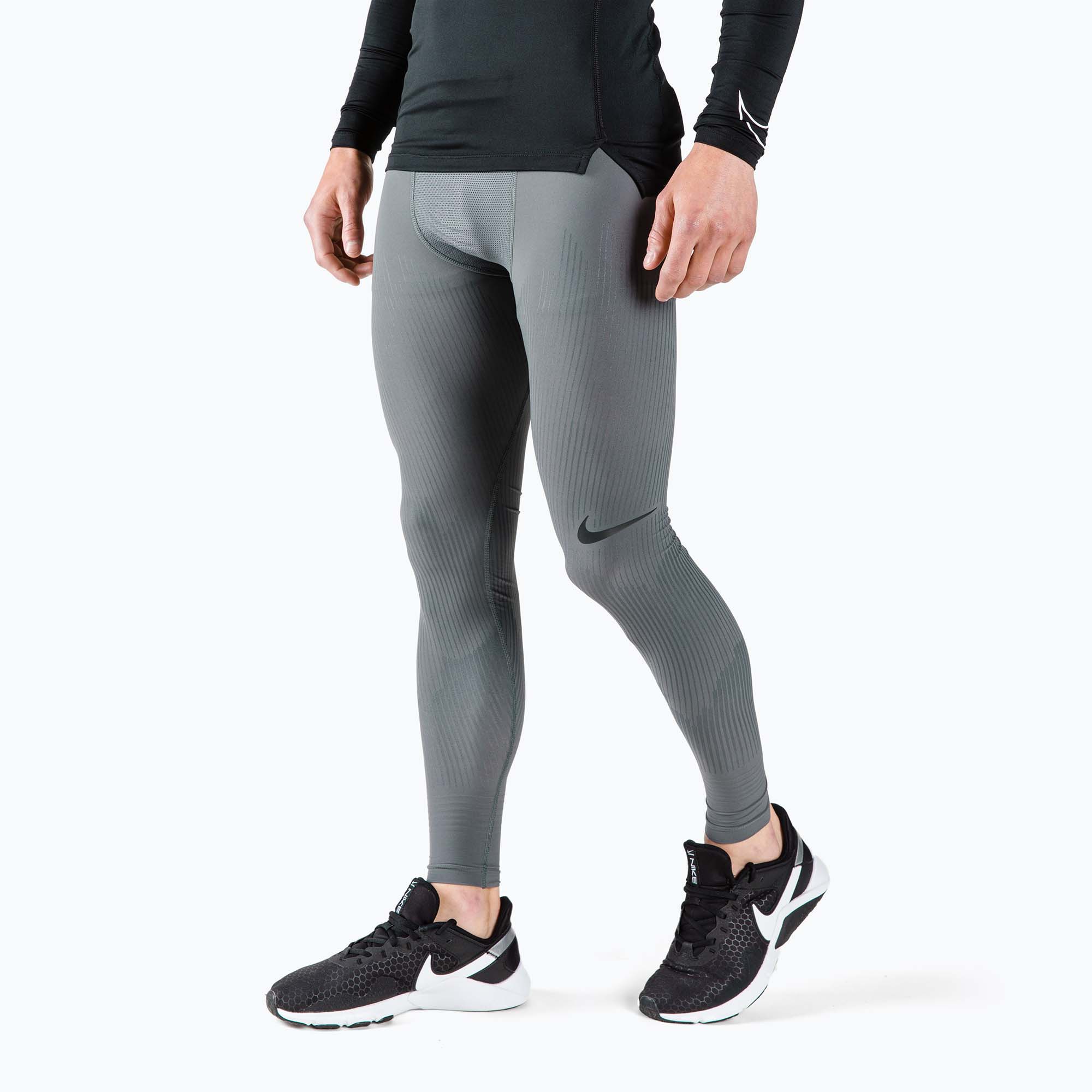 Leggings da uomo Nike Pro Dri-Fit ADV Recovery iron grey/nero (M) (Pro Dri-Fit ADV Recovery DD1705)