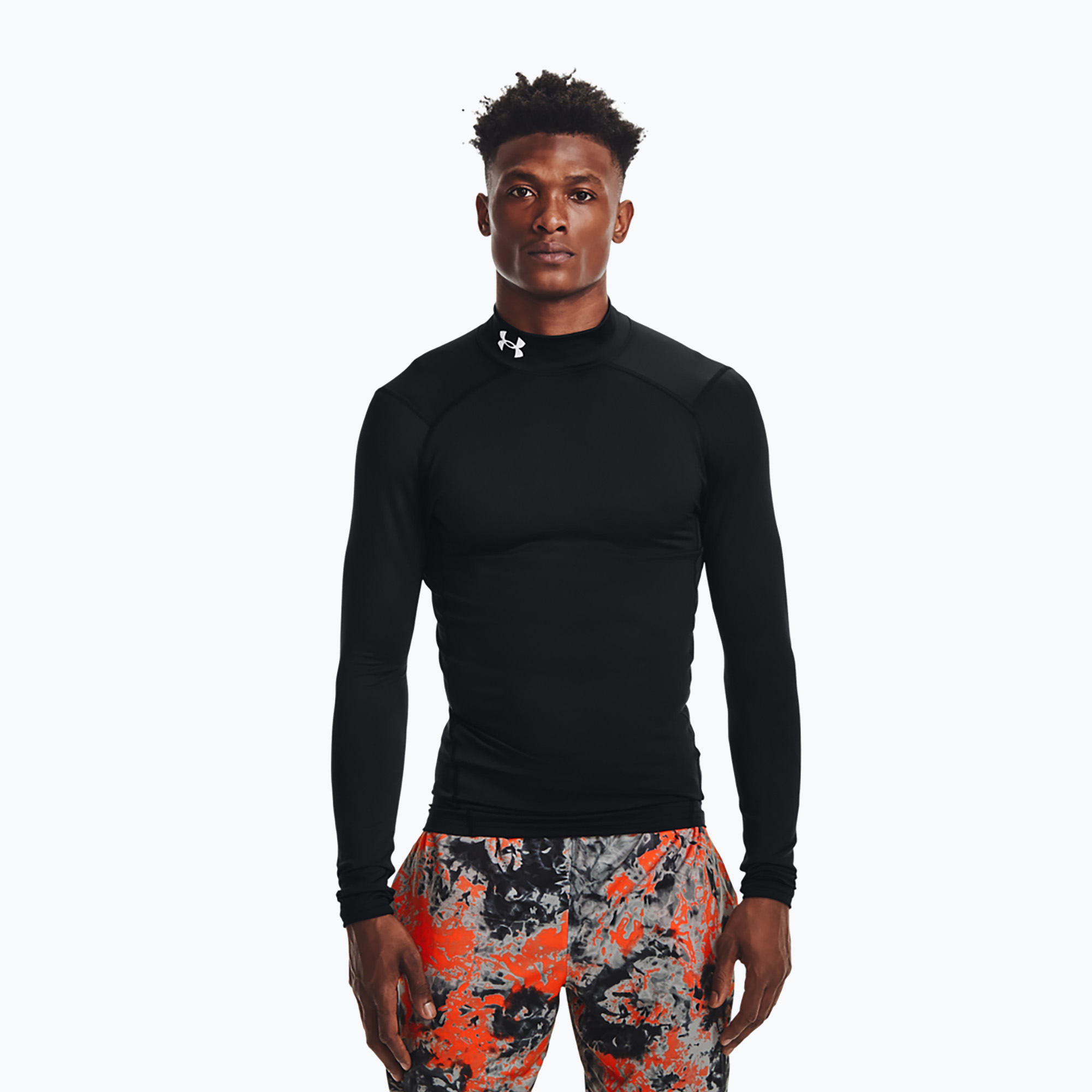 Under Armour Comp Mock UA Armour manica lunga da allenamento uomo nero/bianco (L) (Comp Mock UA Armour 1366072-001)