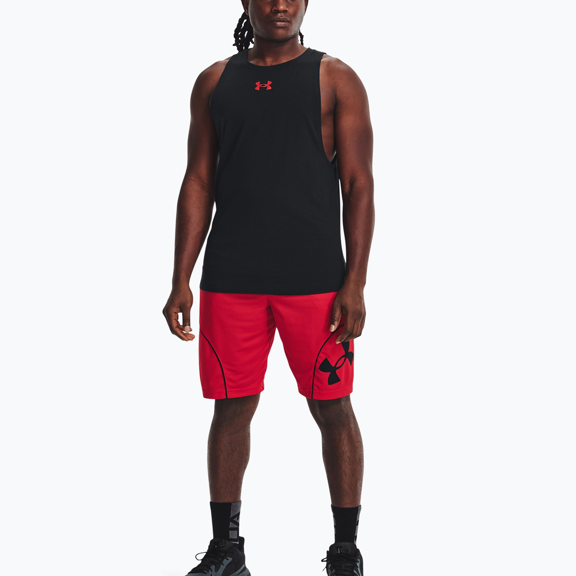 Pantaloncini da basket Under Armour Perimeter 11'' uomo rosso/nero (S) (Perimeter 11'' 1370222)