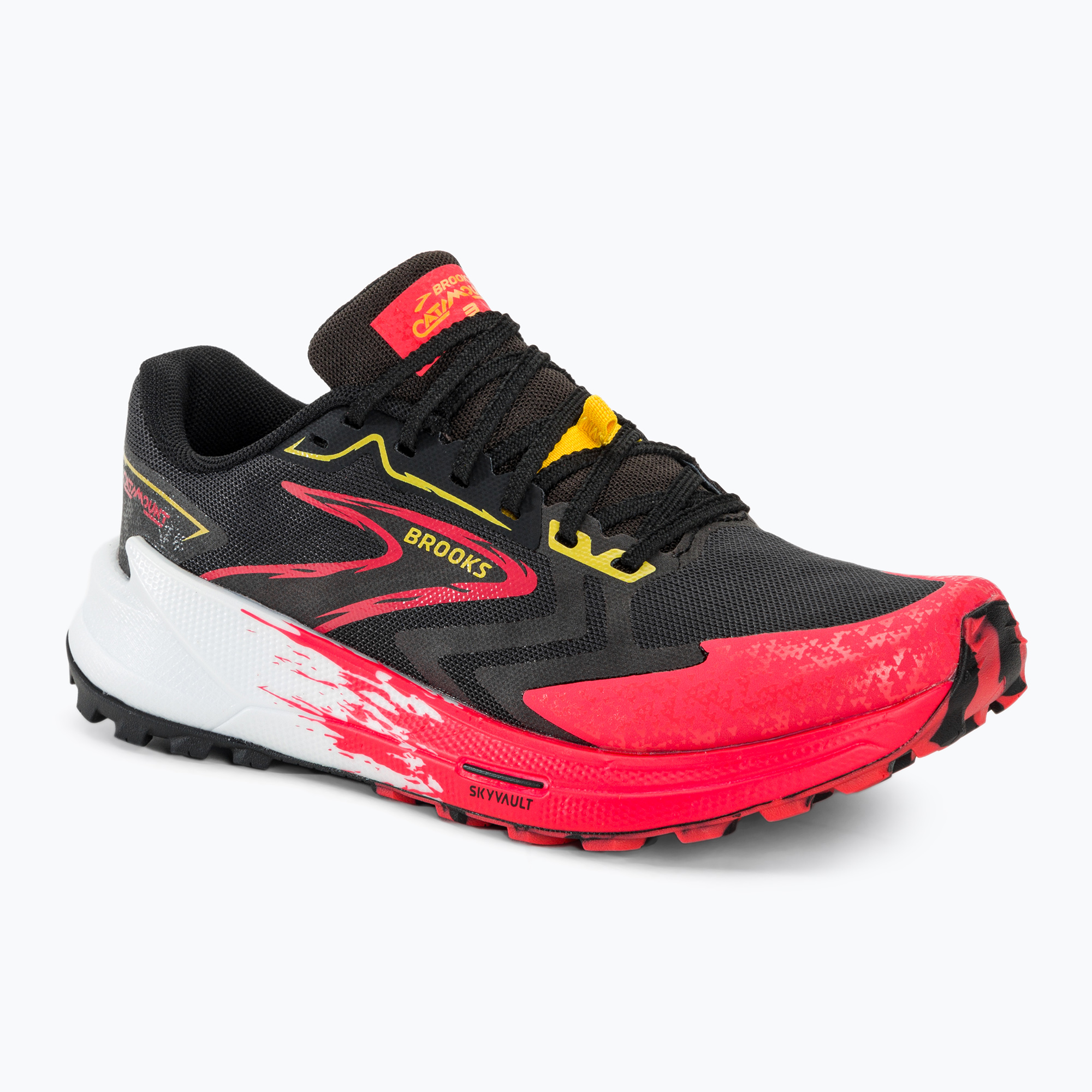 Brooks Catamount 3 scarpe da corsa da donna nero/rosa diva/cromo limone (39 EU) (Catamount 3 1204051B007)