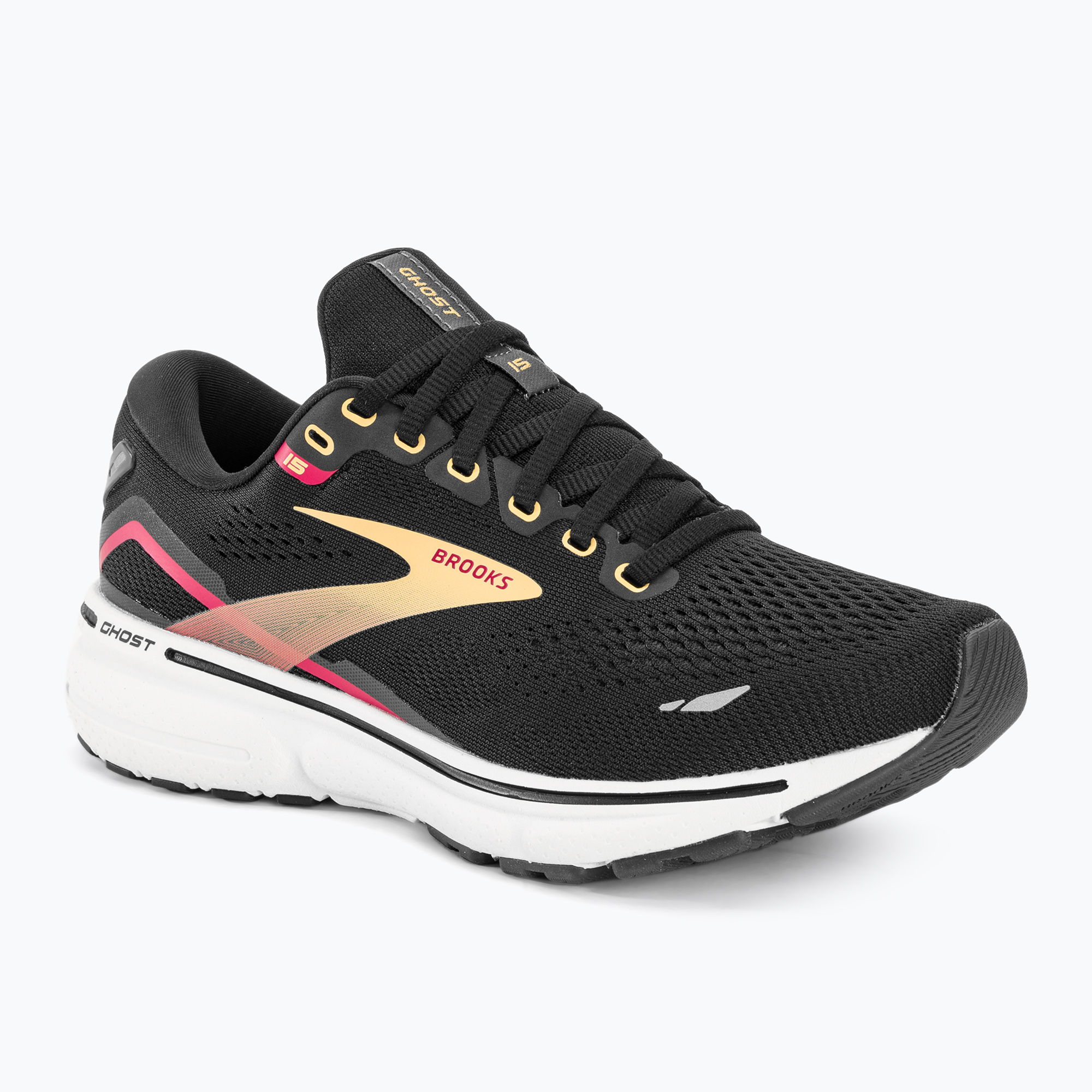 Brooks Ghost 15 scarpe da corsa da donna nero/arancio/raspberry (36 EU) (Ghost 15 1203801B005)