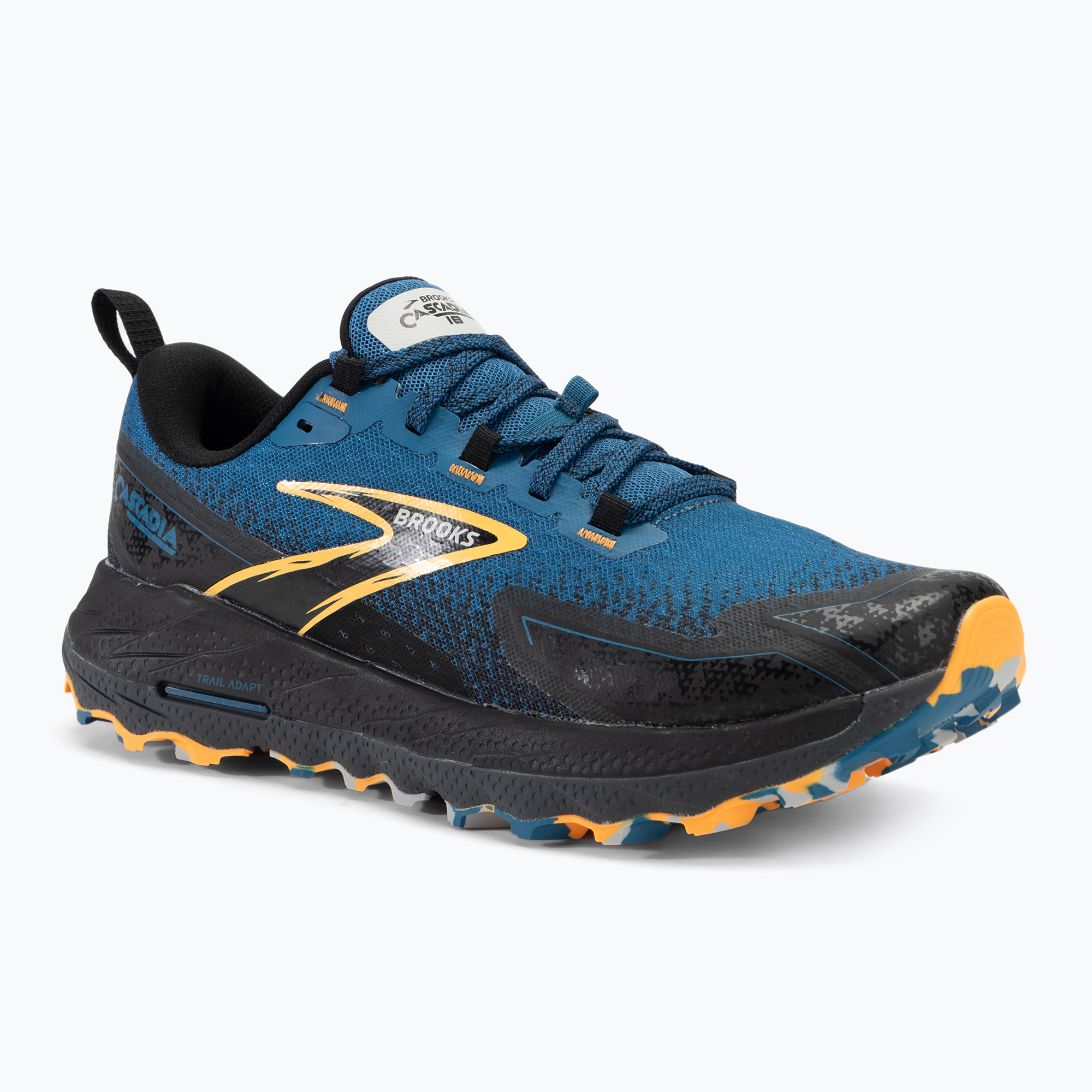 Scarpe da corsa Brooks Cascadia 18 uomo blu zaffiro/nero/arancione (42 EU) (Cascadia 18 1104261D465)