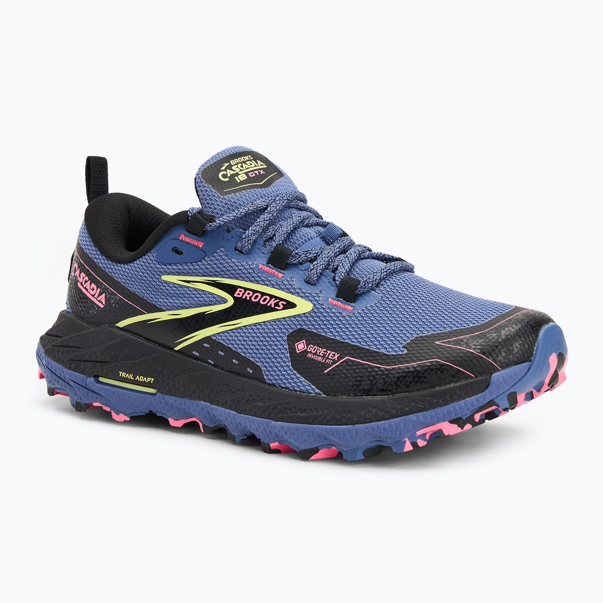 Brooks Cascadia 18 GTX scarpe da corsa donna grigio blu/nero/rosa (38 EU) (Cascadia 18 GTX 1204151B464)
