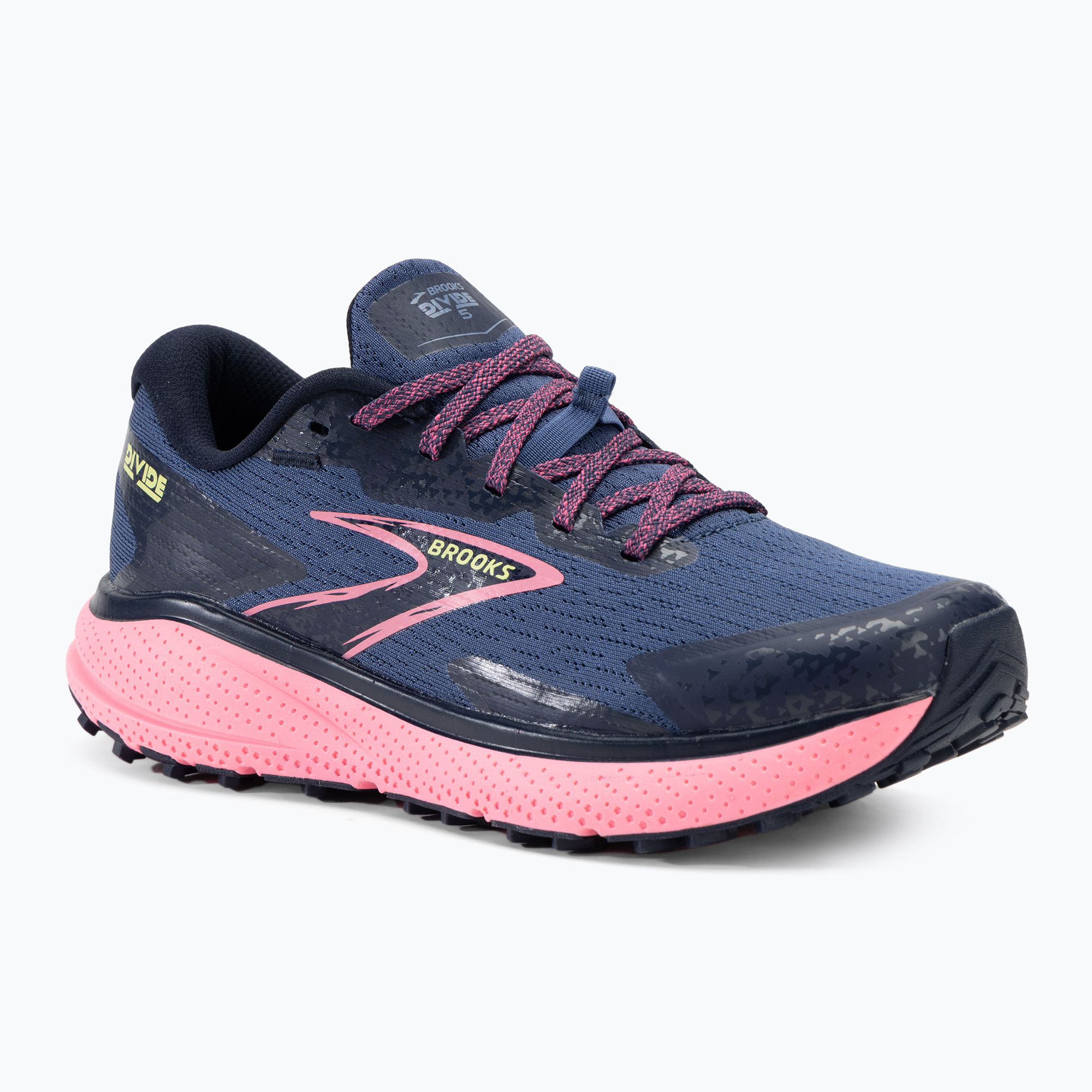 Brooks Divide 5 scarpe da corsa donna grigio blu/rosa/lime (36.5 EU) (Divide 5 1204181B463)