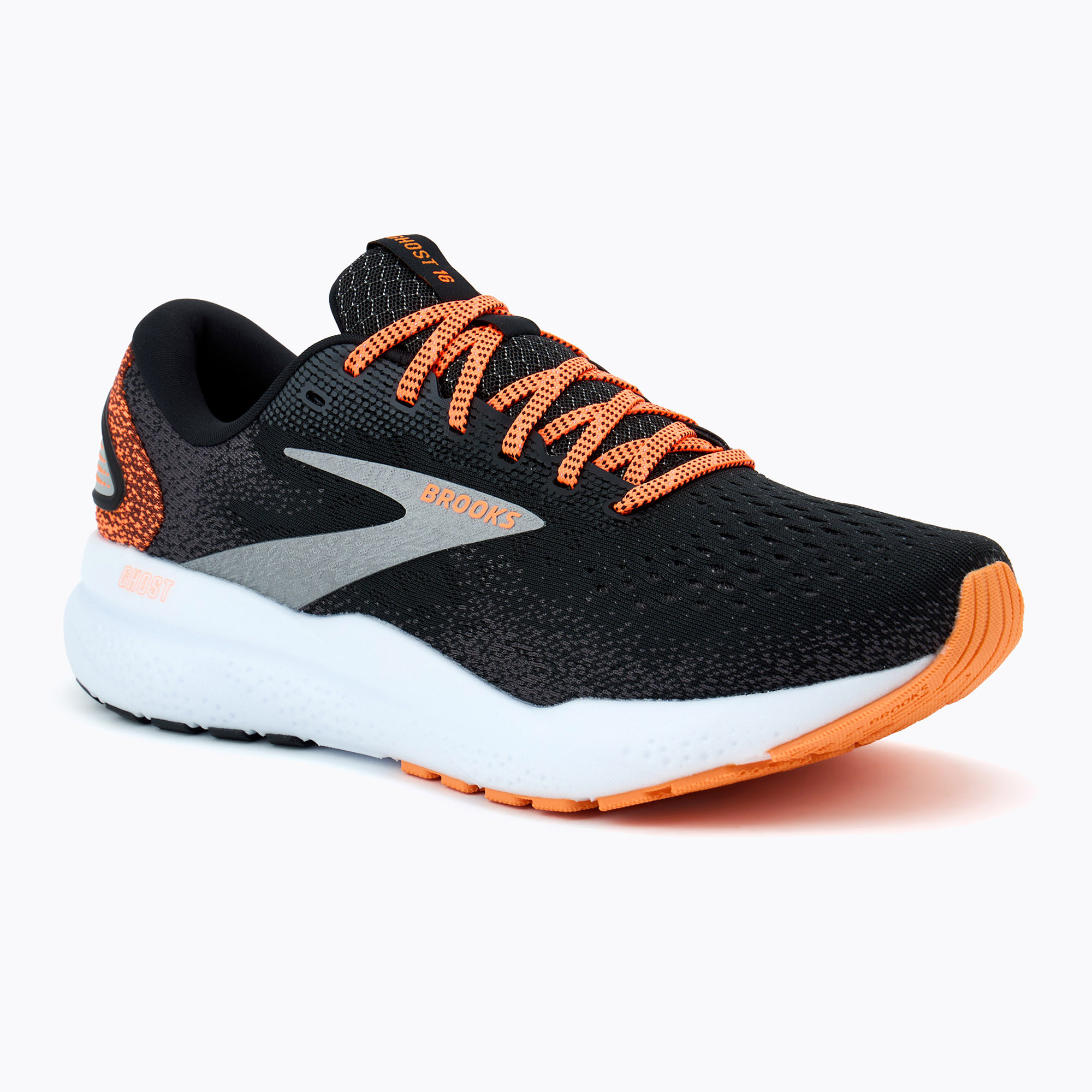 Brooks Ghost 16 scarpe da corsa da uomo nero/arancio/bianco (42 EU) (Ghost 16 1104181D060)