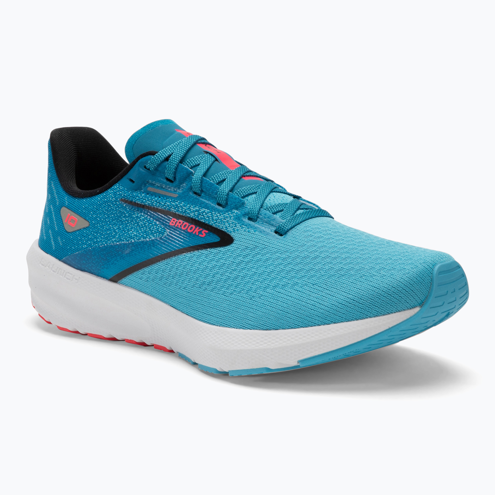 Brooks Launch 10 uomini scarpe da corsa crystal seas / blue jay / nero (41 EU) (Launch 10 1104091D419)