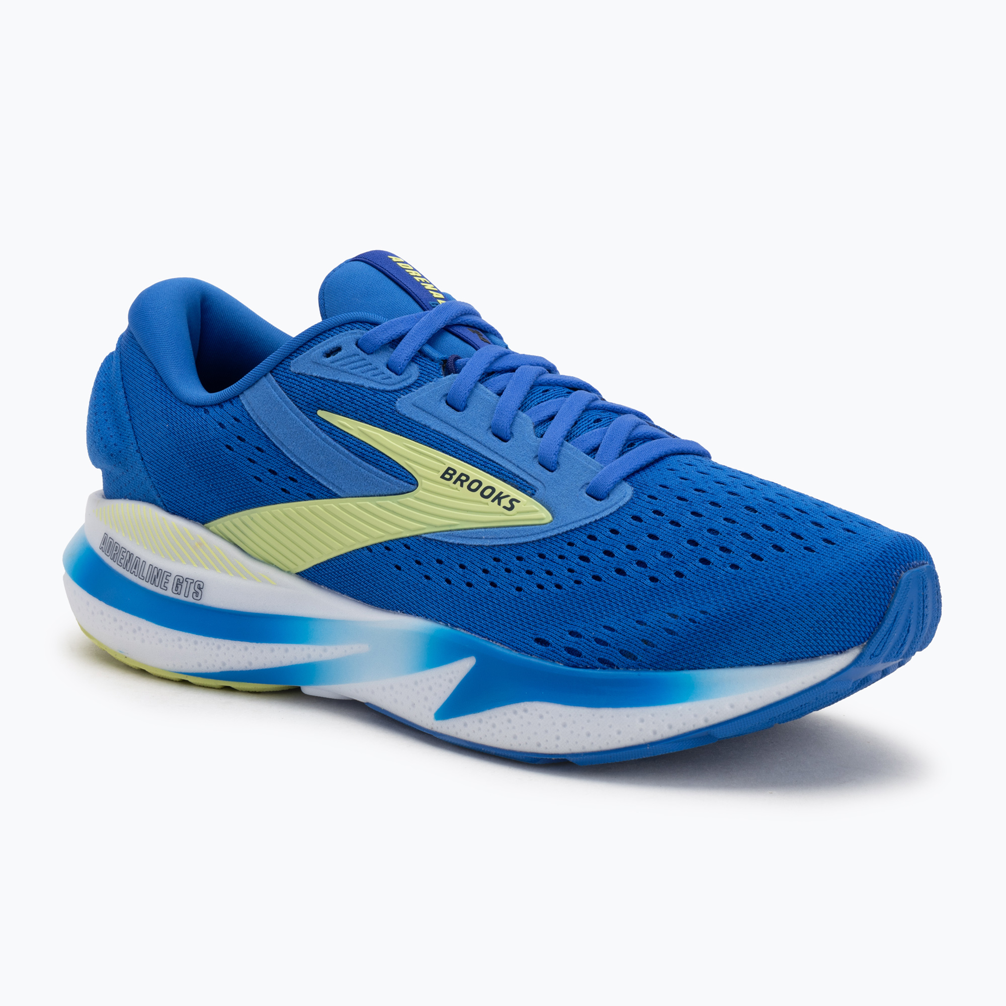 Scarpe da corsa Brooks Adrenaline GTS 24 wide fit da uomo, cobalto/giallo petrolio/peacoat