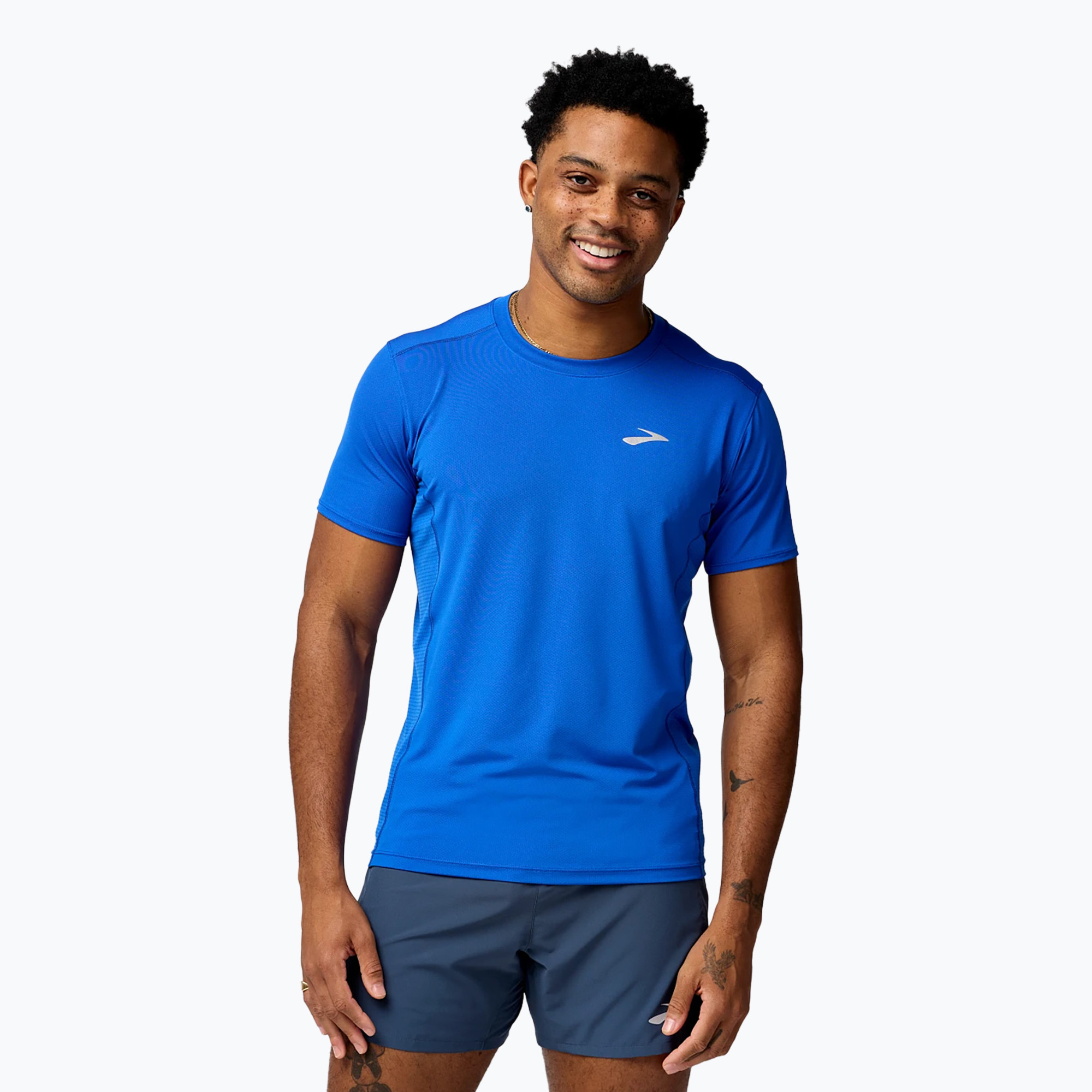 Camicia da corsa Brooks Atmosphere 3.0 da uomo, colore blu neo
