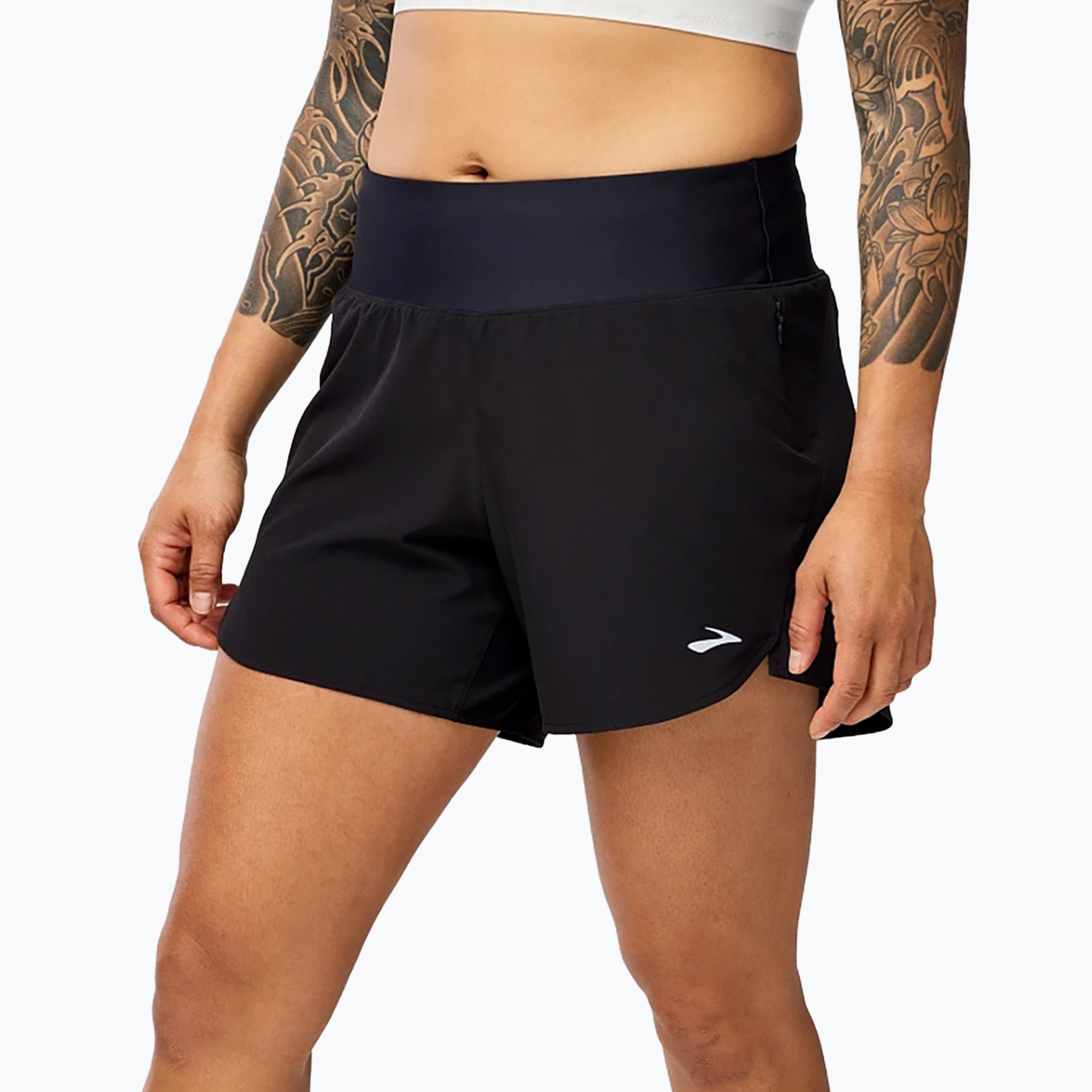 Pantaloncini da corsa Brooks Chaser 5" 2.0 da donna, nero (L) (Chaser 5" 2.0 221707001)
