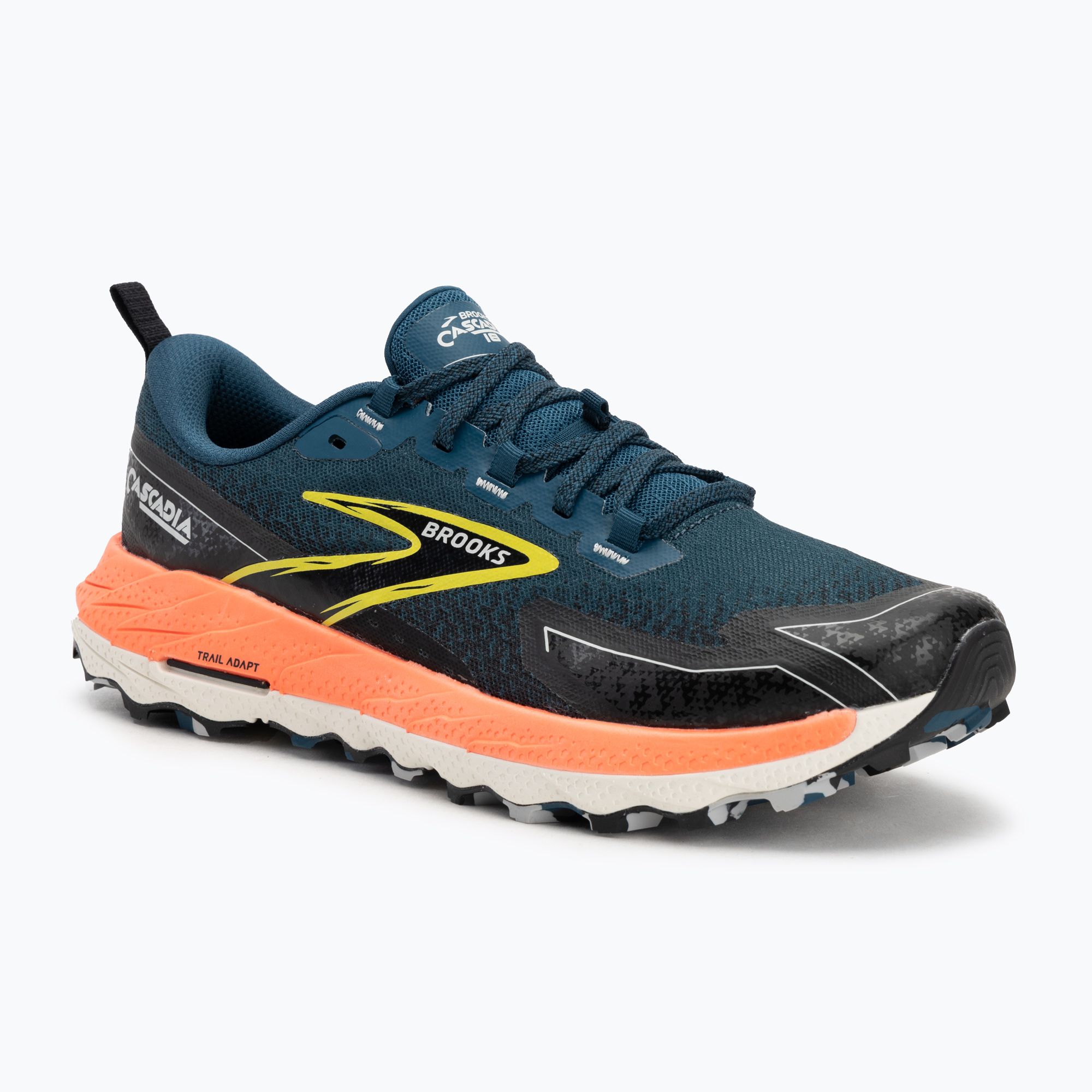 Brooks Cascadia 18 scarpe da corsa da uomo legione blu/nero/fiamma (42.5 EU) (Cascadia 18 1104261D482)