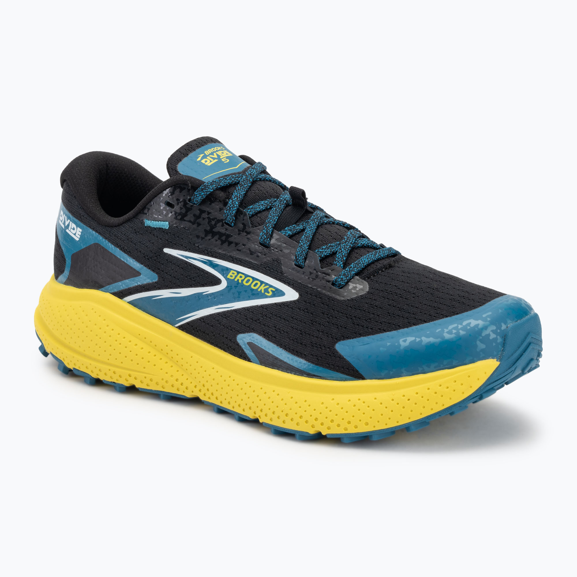 Brooks Divide 5 scarpe da corsa da uomo nero/celeste/quince (45.5 EU) (Divide 5 1104291D088)
