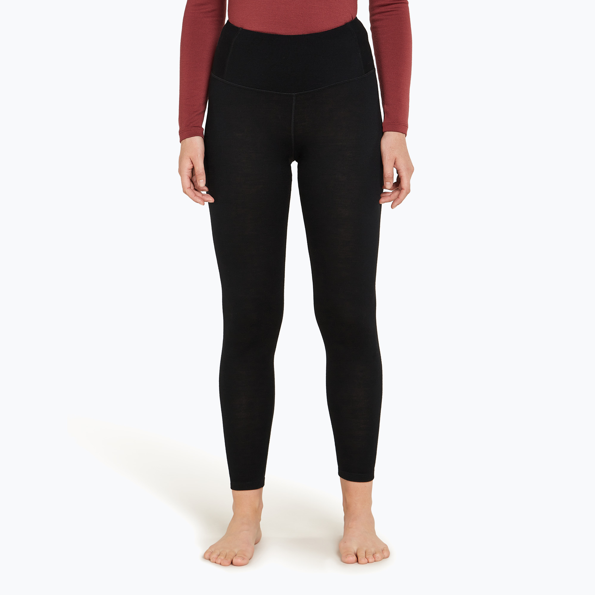 Pantaloni termici Icebreaker da donna Merino 260 Tech High Rise Leggings nero (L) (Merino 260 Tech High Rise Leggings IB0A57260011)