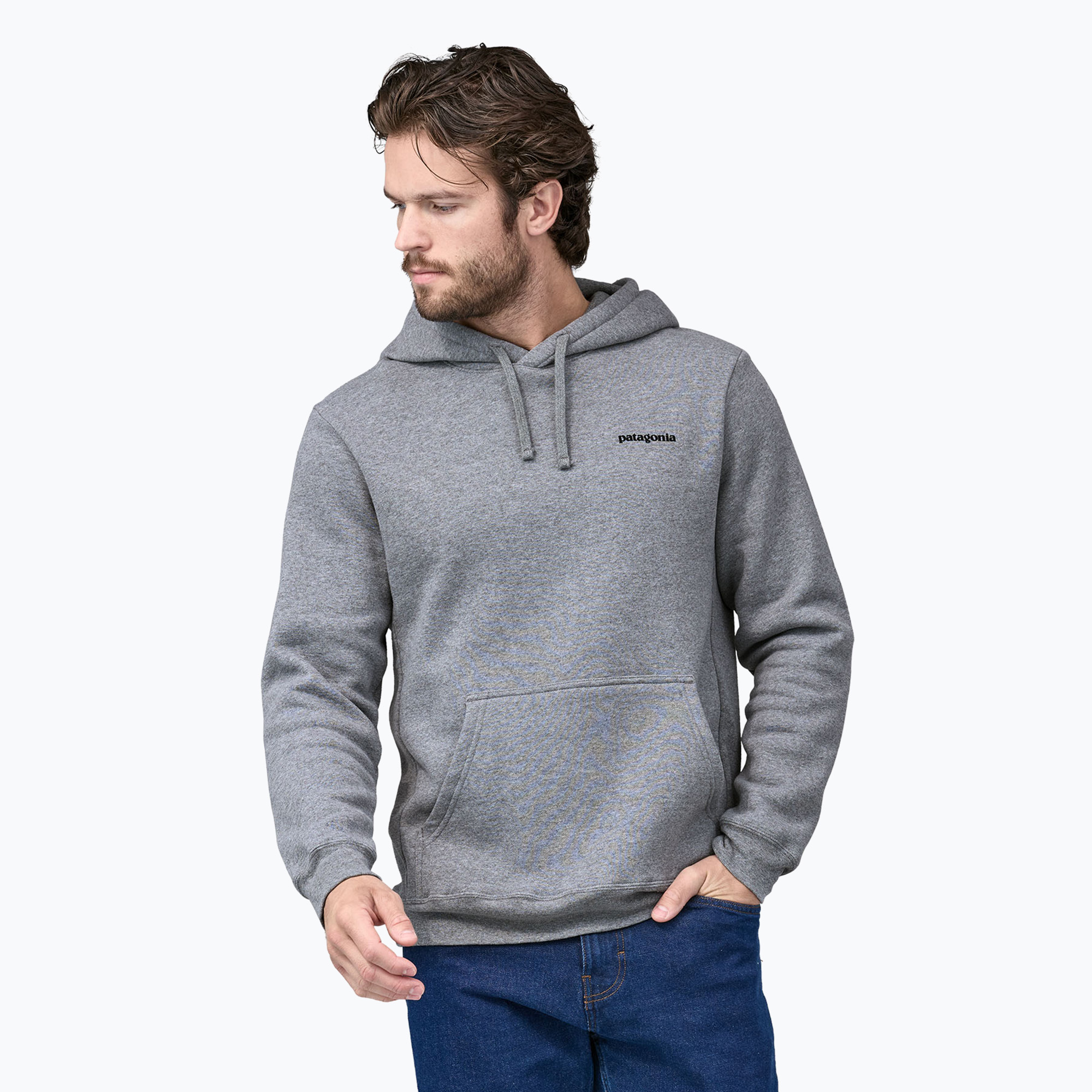 Patagonia Fitz Roy Icon Uprisal Hoody felpa in erica grigia (XL) (Fitz Roy Icon Uprisal Hoody 39666)