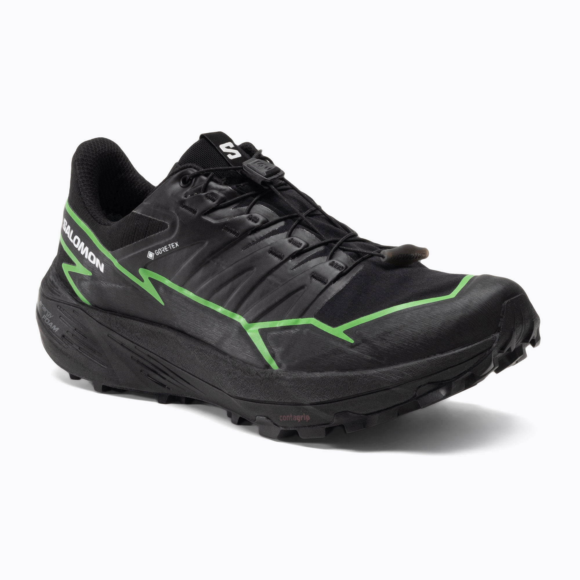 Salomon Thundercross GTX scarpe da corsa da uomo nero/geco verde/nero (41 1/3 EU) (Thundercross GTX L47279000)