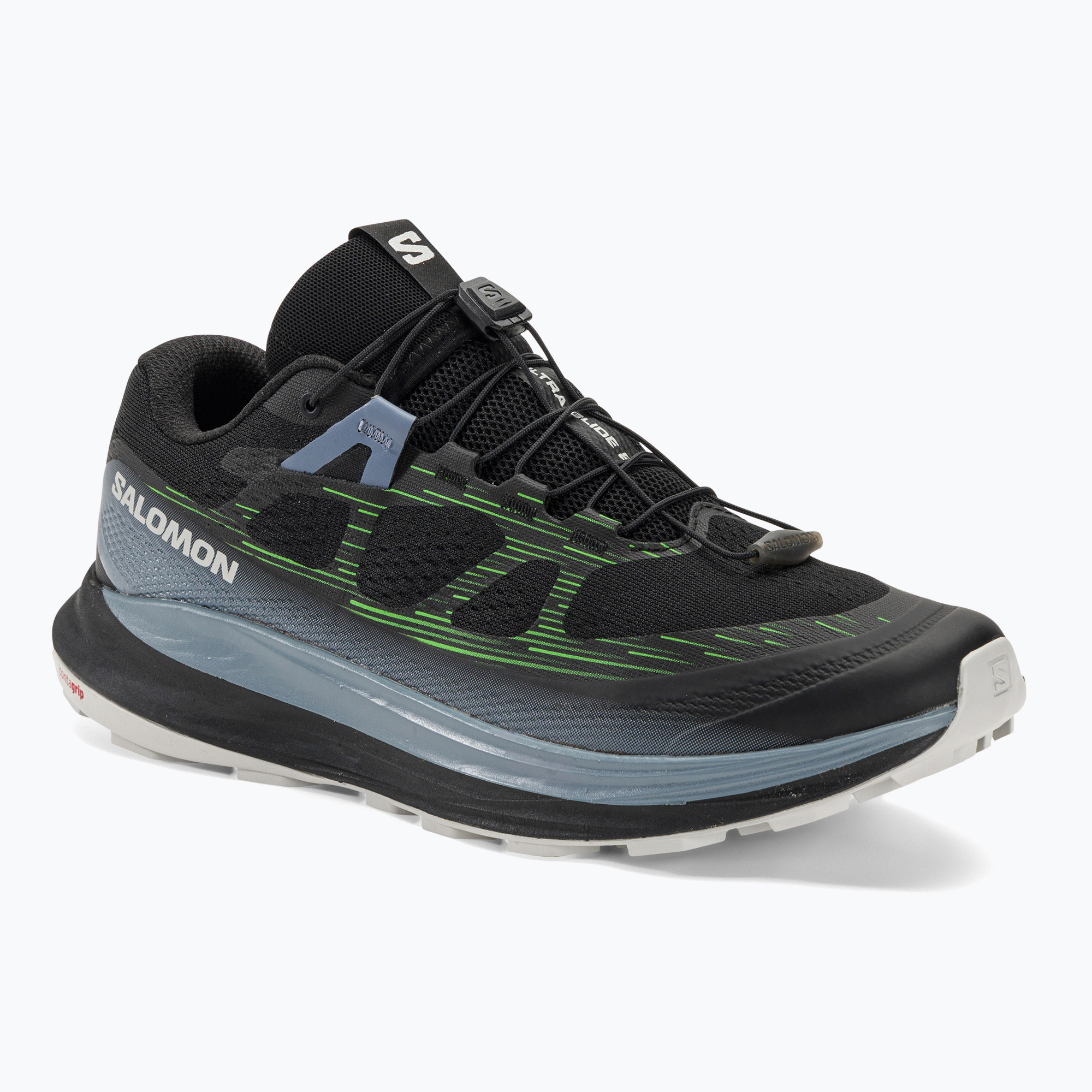 Scarpe da corsa da uomo Salomon Ultra Glide 2 nero/pietra focaia/geco verde (45 1/3 EU) (Ultra Glide 2 L47386200)