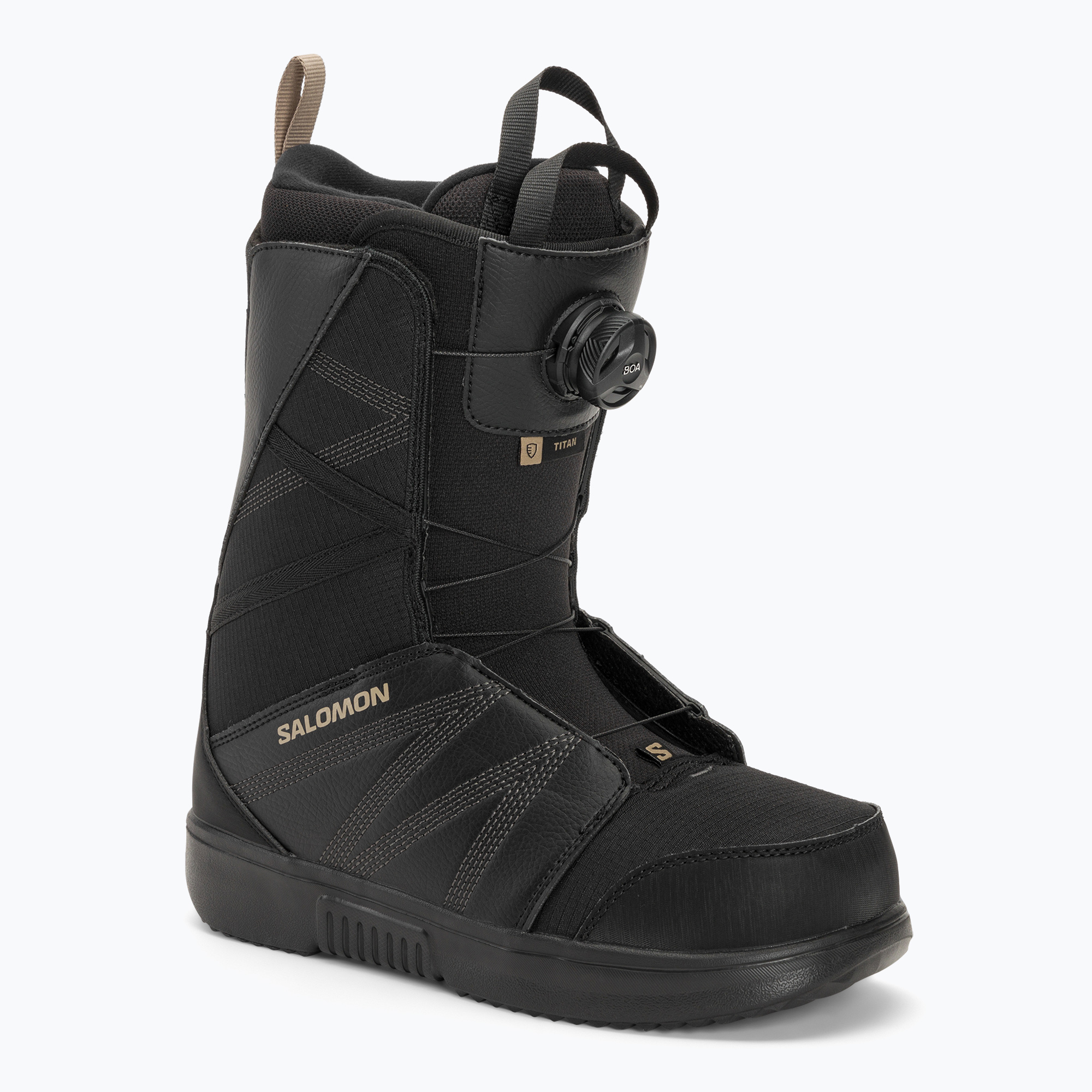 Scarponi da snowboard da uomo Salomon Titan Boa nero/anacardi tostati (26.5 cm) (Titan Boa L47242900)