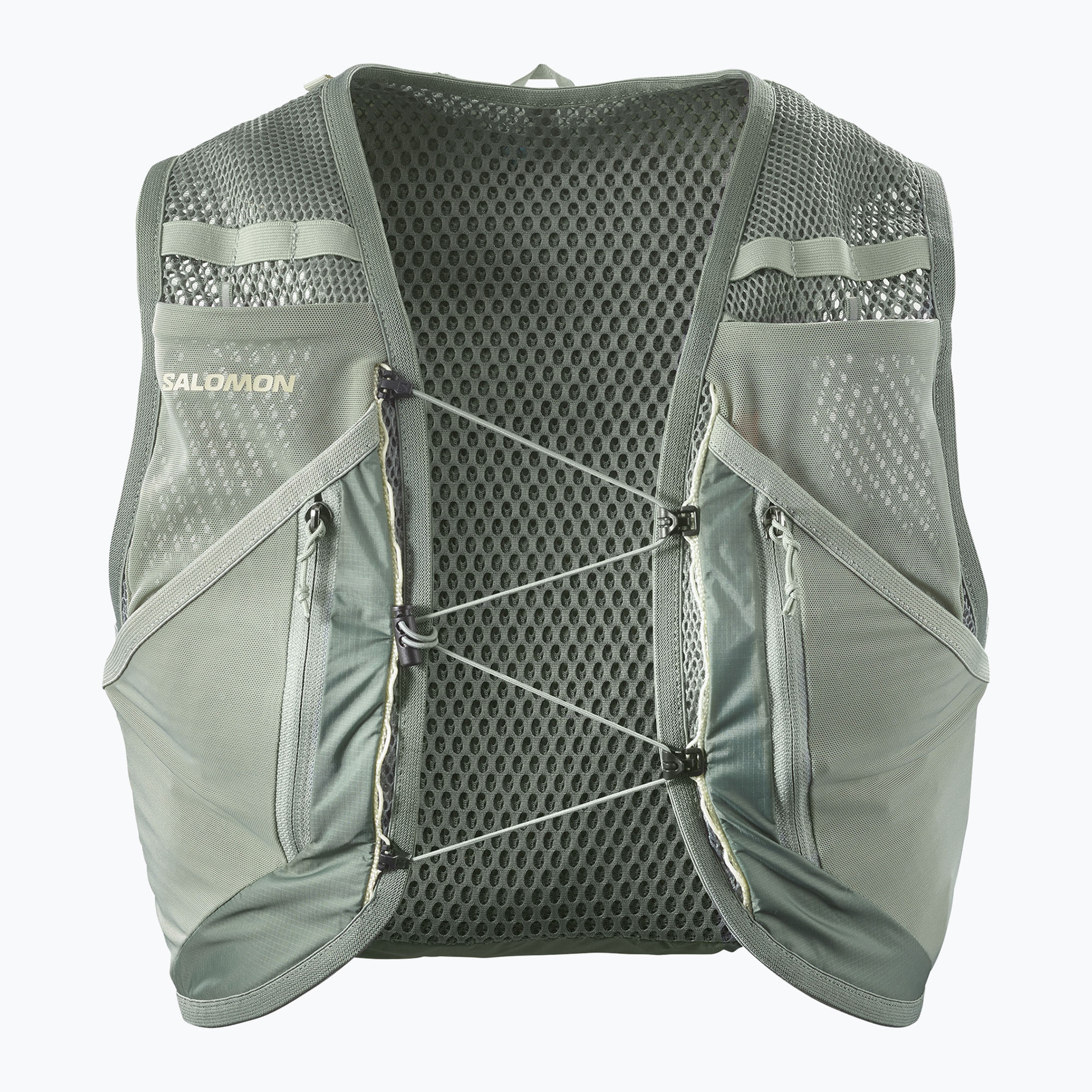 Salomon Active Skin 12 No Flasks gilet da corsa ghirlanda d'alloro/fioriera/lavaggio aloe (L) (Active Skin 12 No Flasks LC2205900)