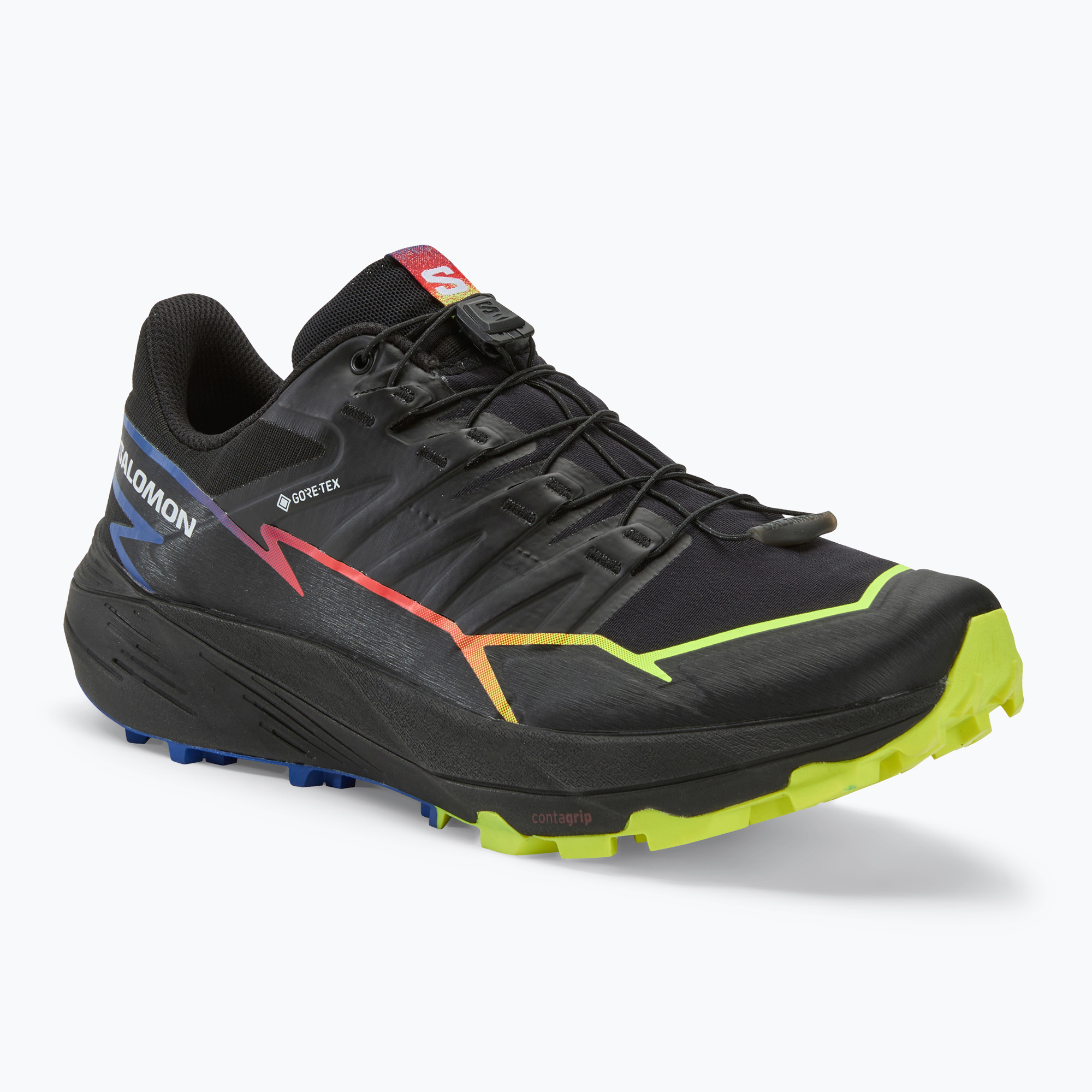 Salomon Thundercross GTX scarpe da corsa da uomo nero/surf the web/giallo sicurezza (46 EU) (Thundercross GTX L47551400)