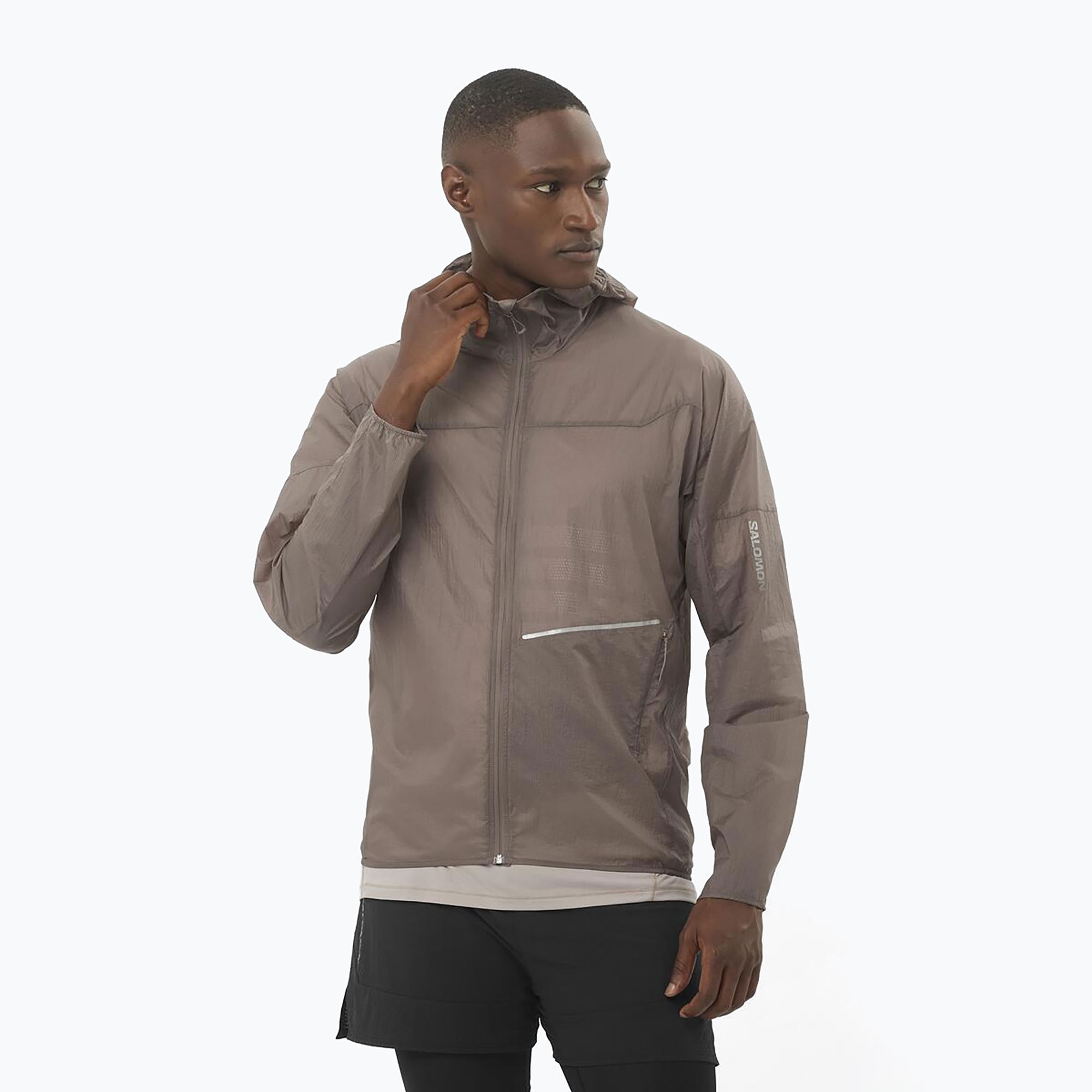 Giacca da corsa Salomon Sense Aero Wind iron da uomo (S) (Sense Aero Wind LC2429100)