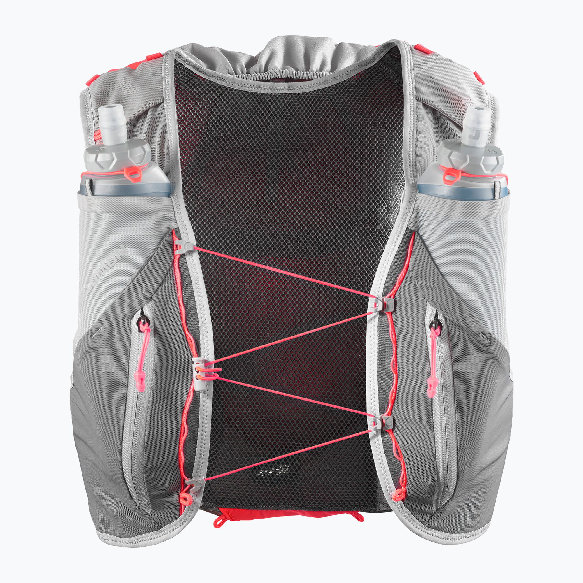 Salomon Advance Skin 12 gilet da corsa castelrock/alloy/fiamma di neon