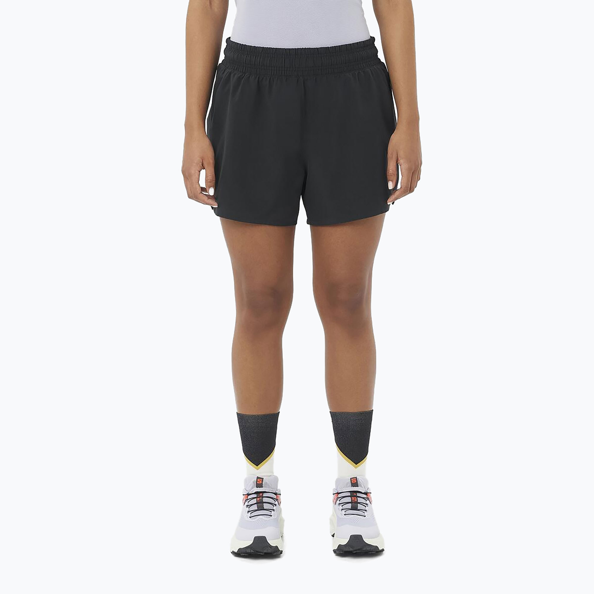 Pantaloncini da corsa Salomon SHAKEout Easy 4" donna nero intenso (XL) (Shakeout Easy 4" LC2542300)