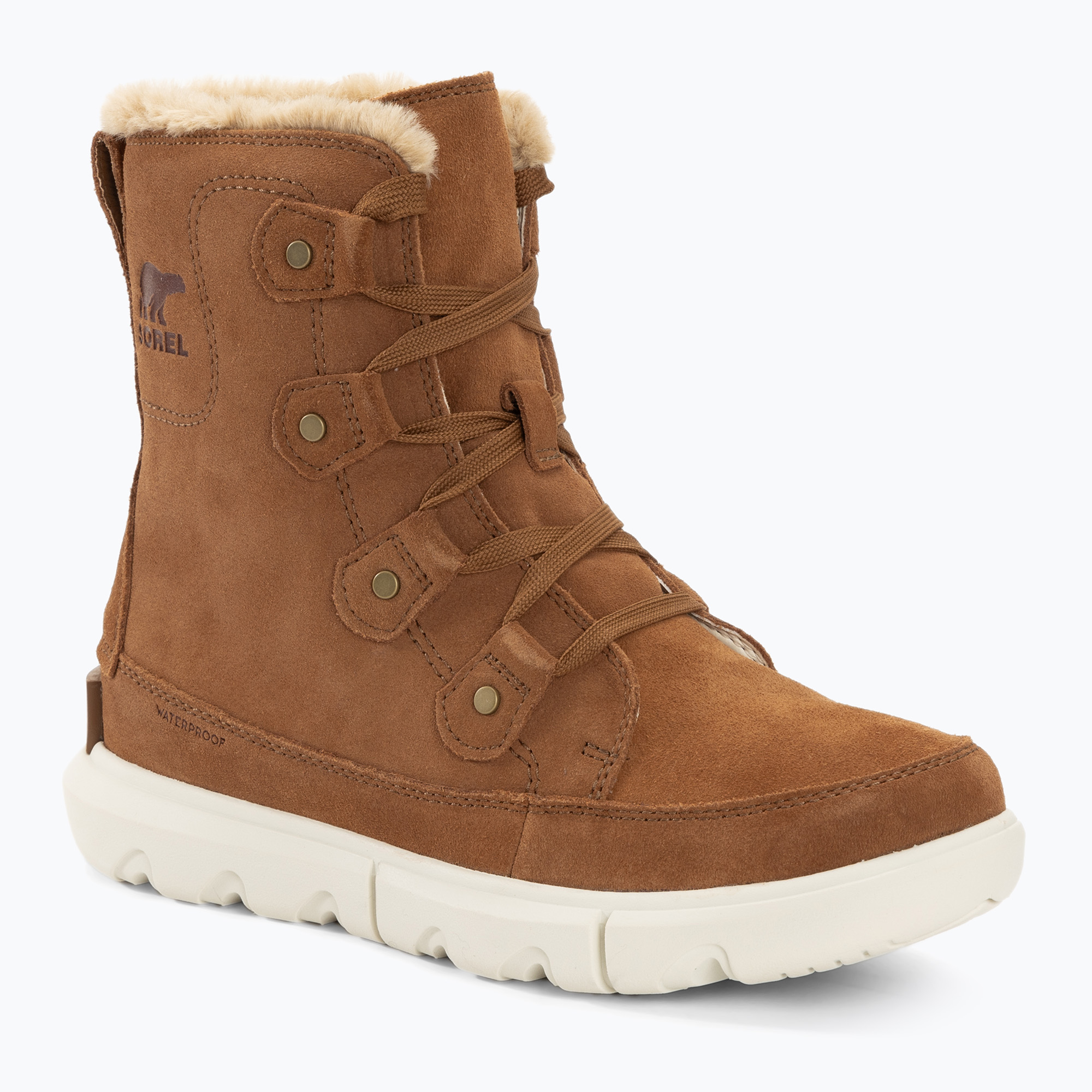 Stivali da neve Sorel Explorer Next Joan Wp da donna in velluto tan/fawn