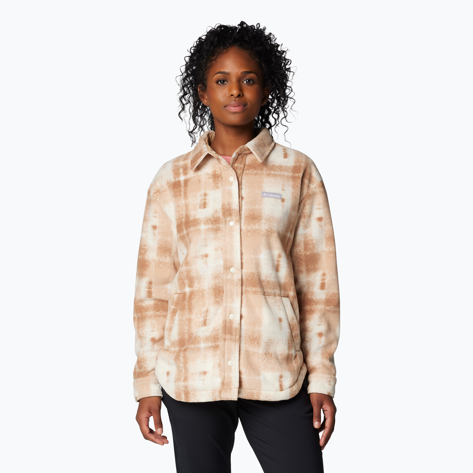 Columbia Benton Springs, camicia da donna marrone cammello con ombrello (S) (Benton Springs 2085661224)
