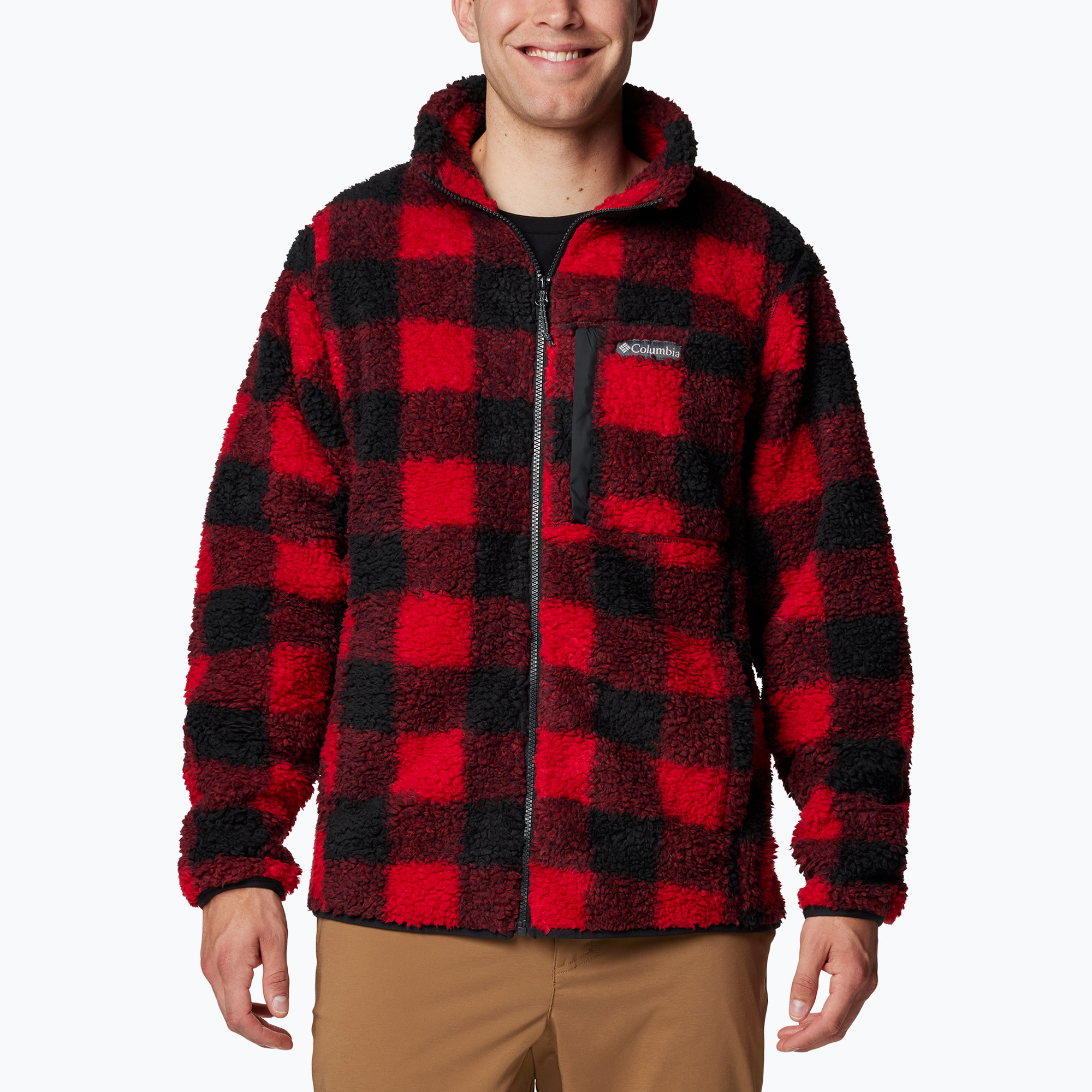 Columbia Winter Pass Printed Fleece da uomo in montagna a quadri rossi (L) (Winter Pass Printed Fleece 2097841613)