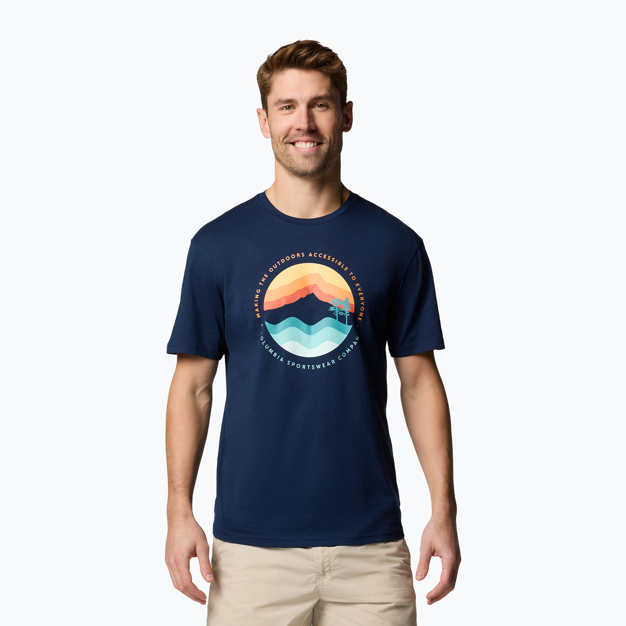 Columbia Path Lake Graphic Tee II - Maglietta da uomo in stile college navy (M) (Path Lake Graphic Tee II 1934814468)