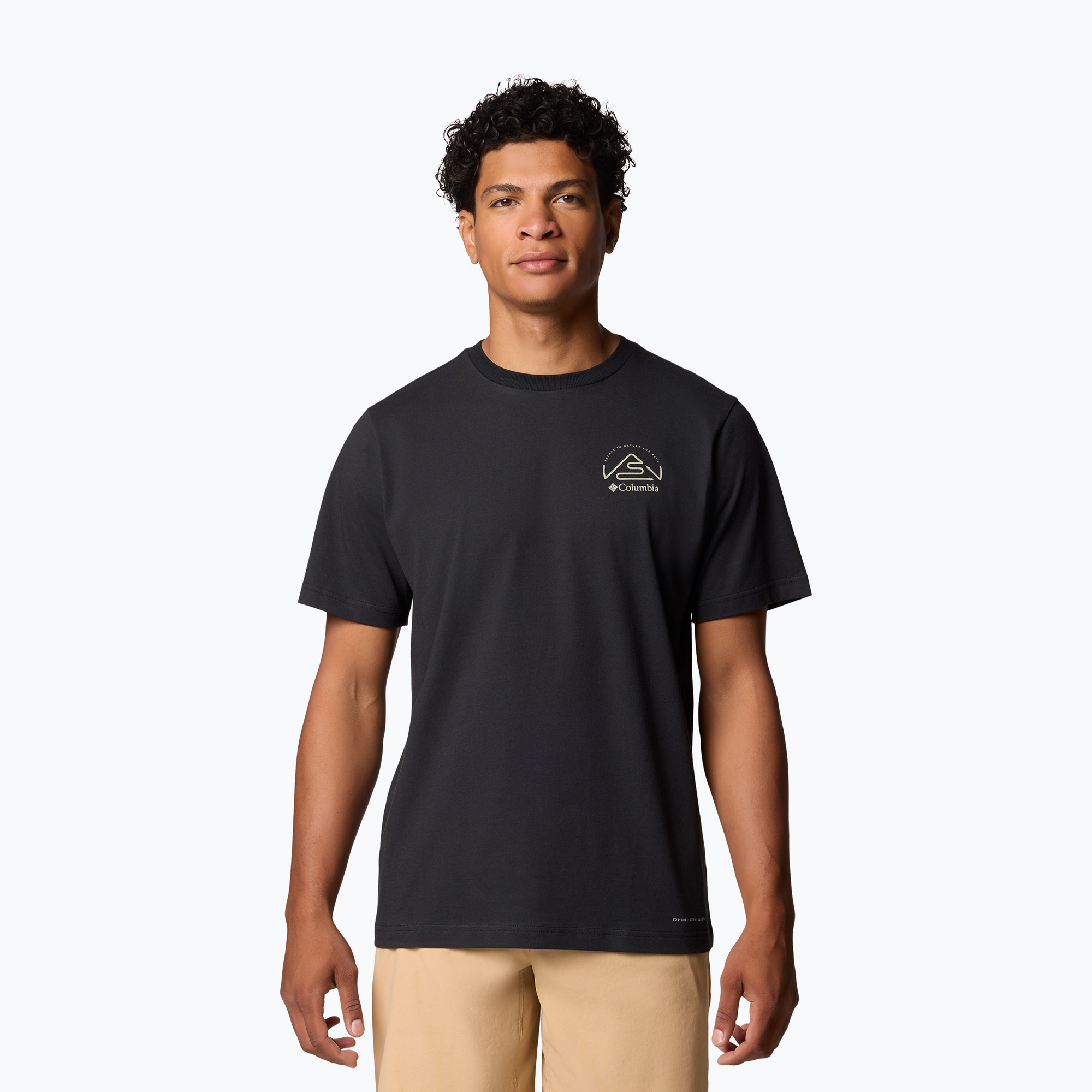 Maglietta Columbia Tunnel Valley Graphic Tee nero/naturalmente incline da uomo