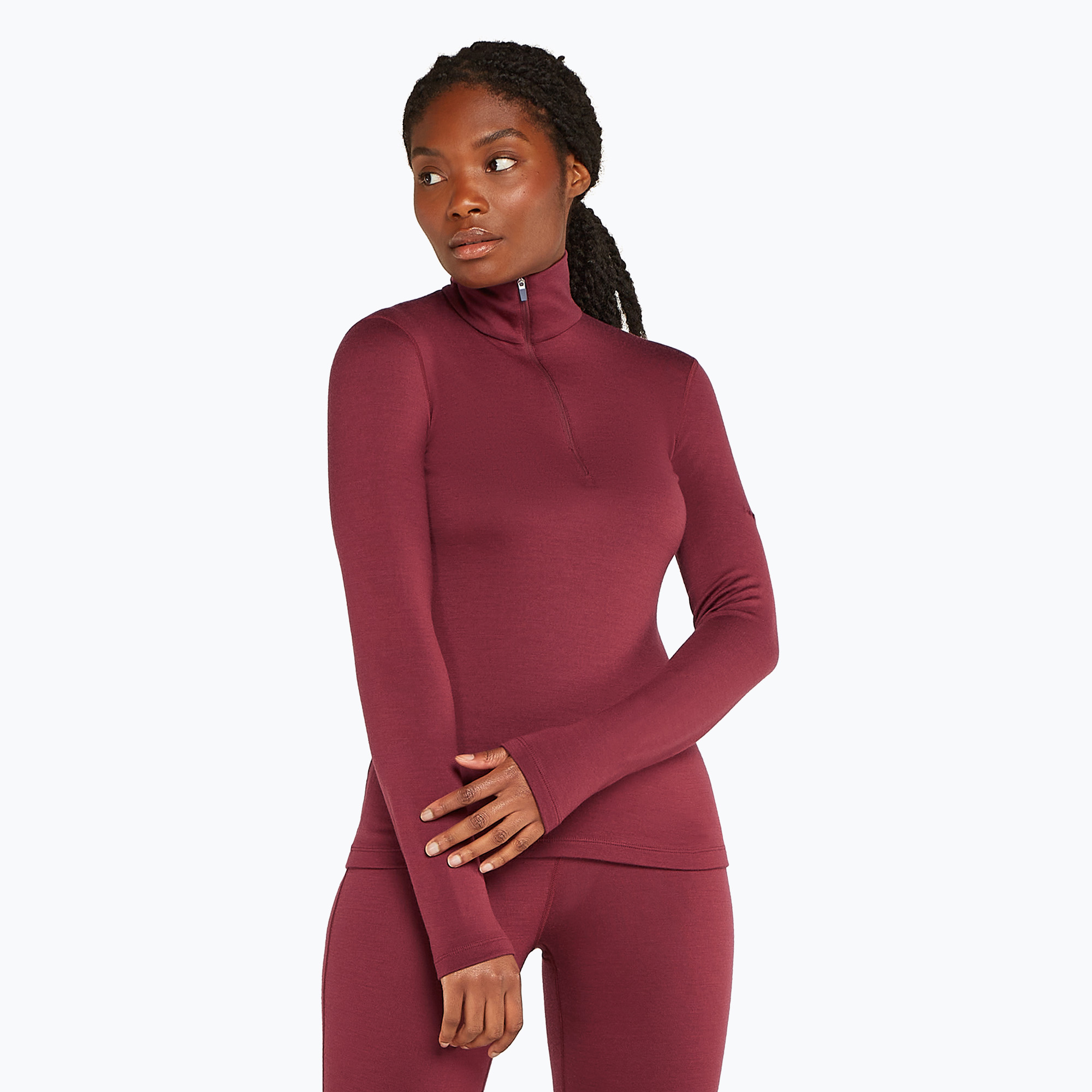 Felpa termica da donna icebreaker 260 Tech LS Half Zip port (XL) (260 Tech LS Half Zip IBB0439001C1)