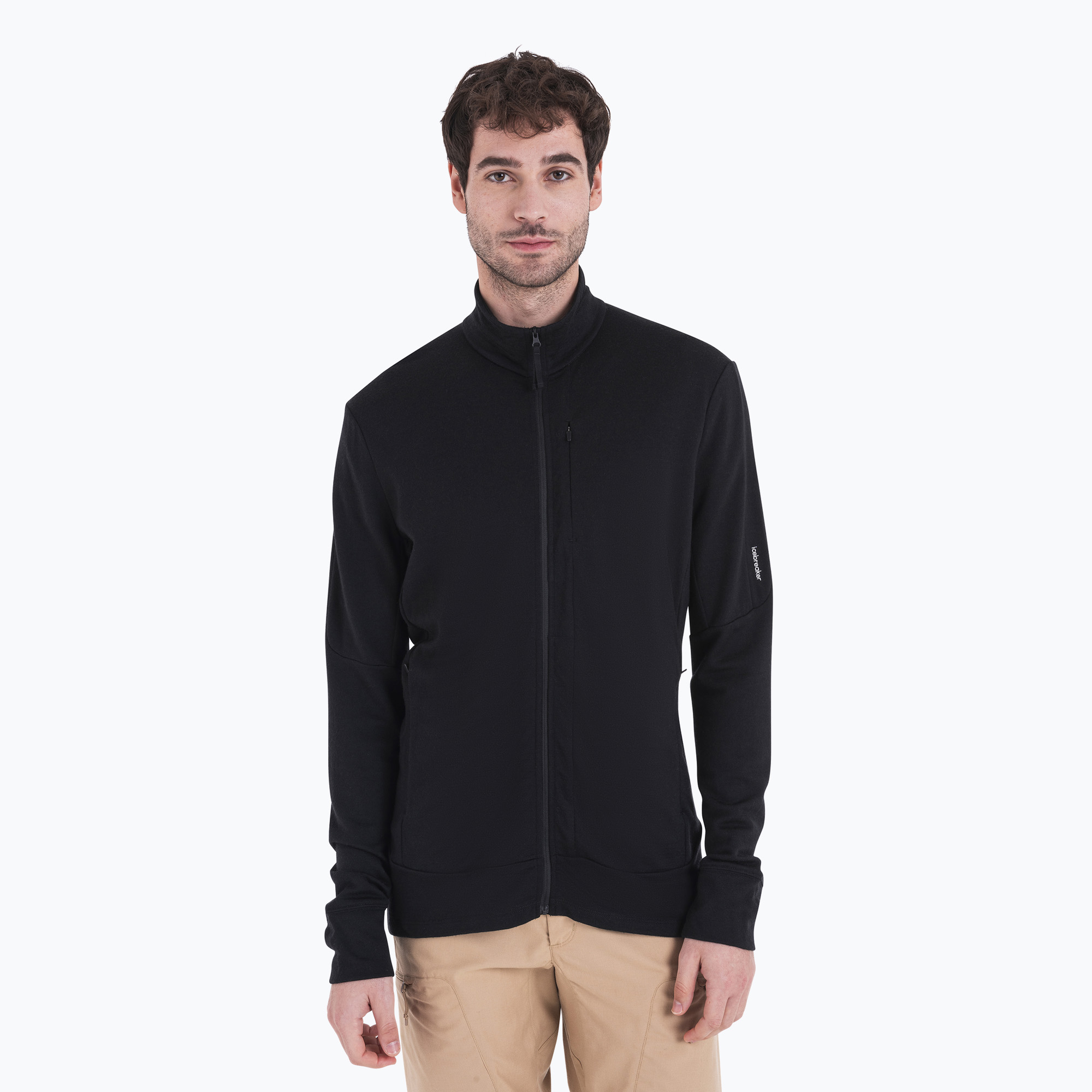 Felpa da trekking Icebreaker Merino 260 Quantum IV Zip nera da uomo (L) (Merino 260 Quantum IV Zip IBBA56W10011)