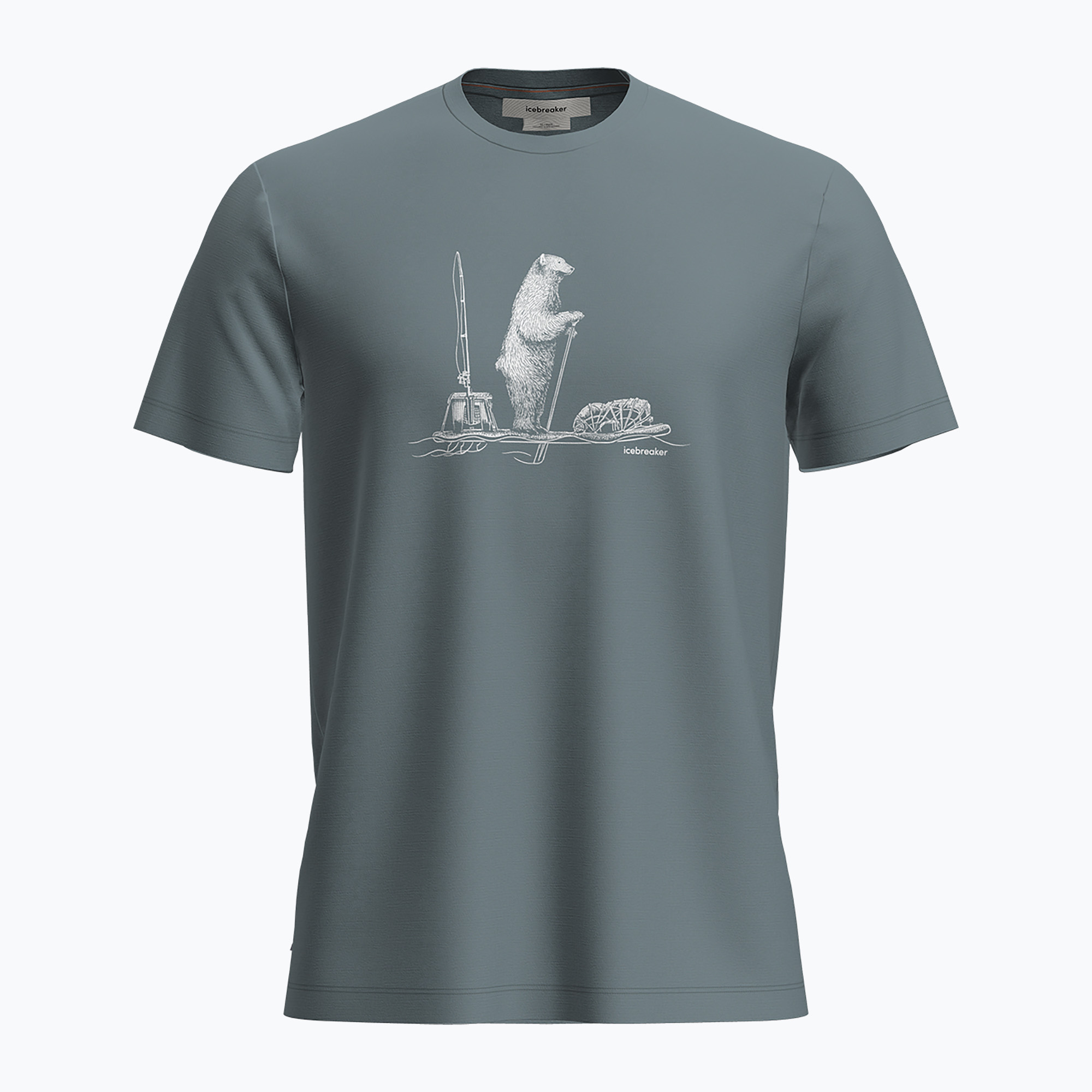 Icebreaker maglia trekking uomo Marino 150 Tech Lite SS Tee Polar Paddle blu cenere (XL) (Marino 150 Tech Lite SS Tee Polar Paddle IB0A572X0A51)