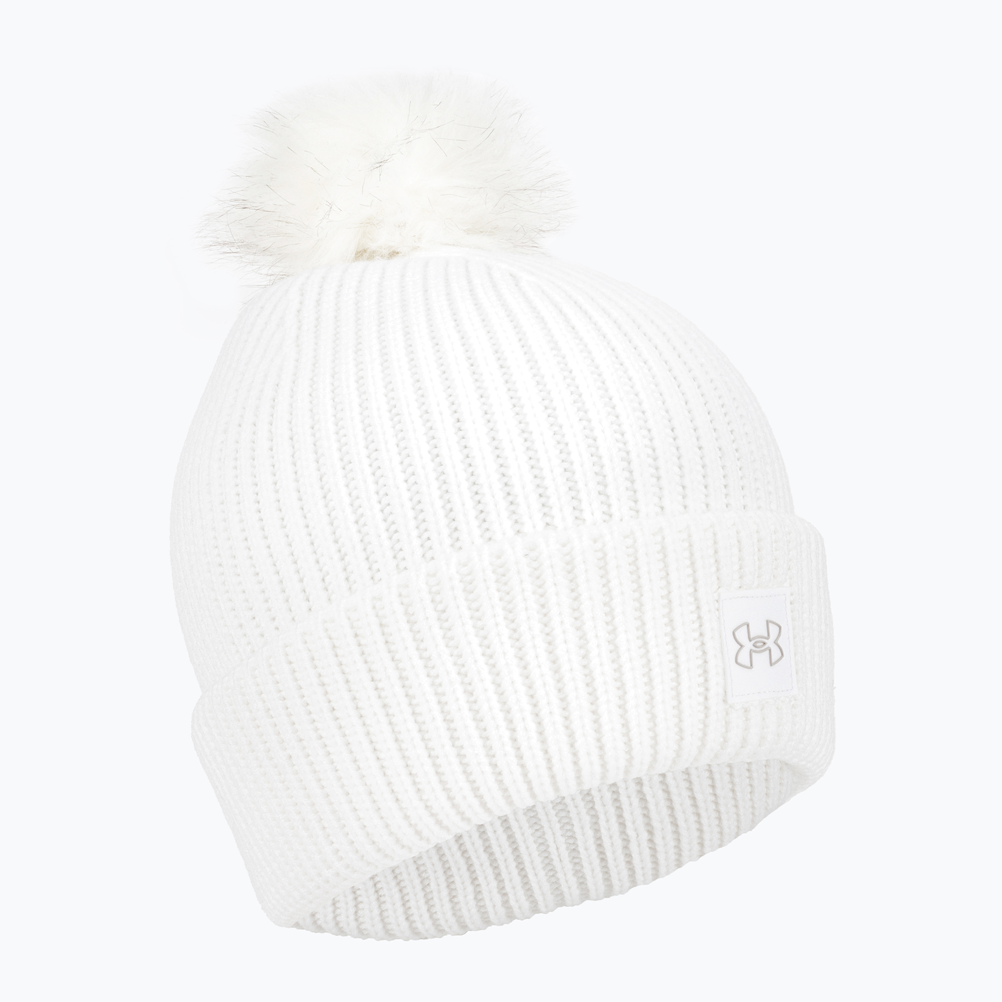 Berretto invernale Under Armour da donna Halftime Ribbed Pom bianco/bianco/grigio notte (Halftime Ribbed Pom 1373098)