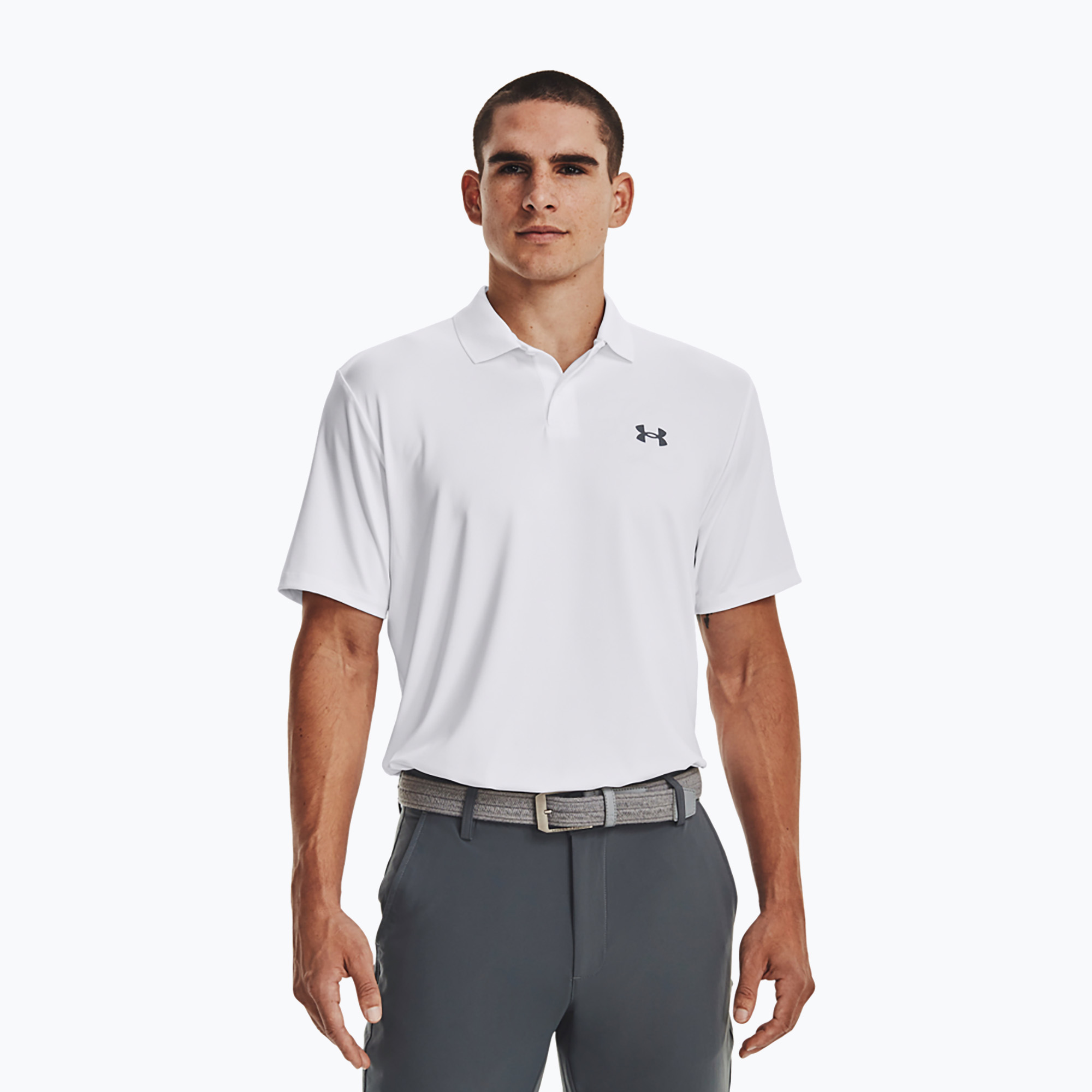 Polo Under Armour Matchplay da uomo, bianco/grigio (XXL) (Matchplay Polo 1377374-100)