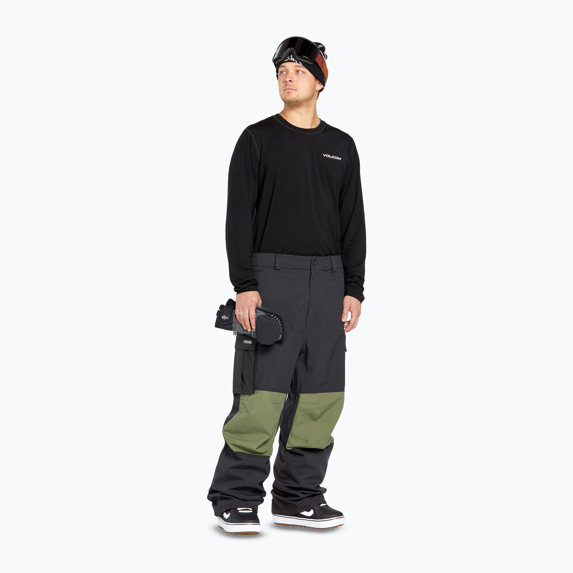 Pantaloni da snowboard da uomo Volcom Nwrk Baggy nero (L) (Nwrk Baggy G1352509-BLK)
