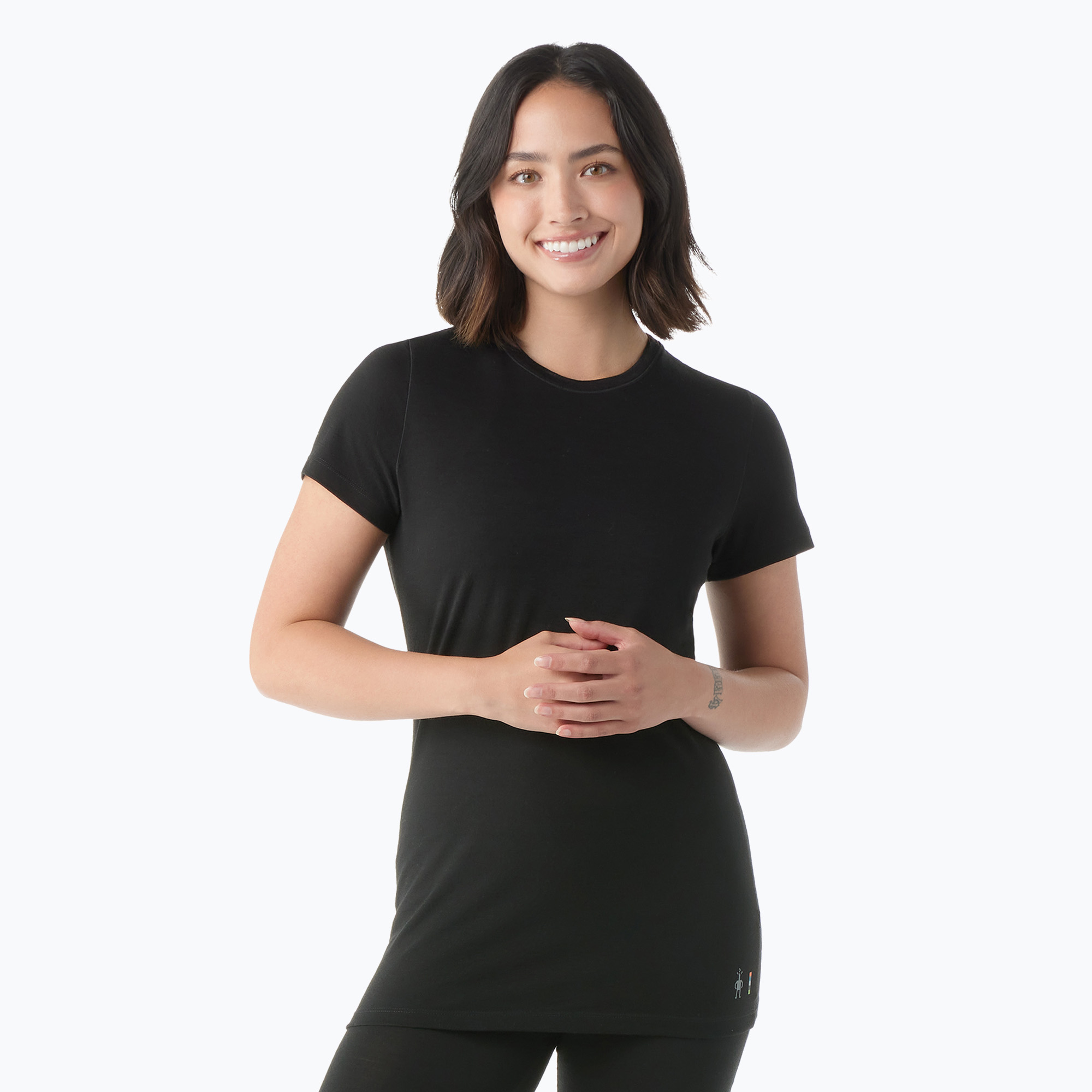 T-shirt termica Smartwool Merino da donna, nero (XS) (Merino Short Sleeve SW016916001)