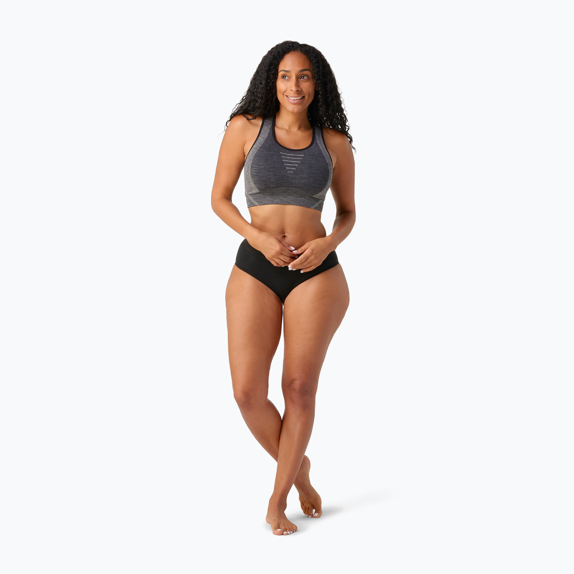 Reggiseno termico Smartwool Intraknit Racerback nero heather (XS) (Intraknit Racerback 16847)