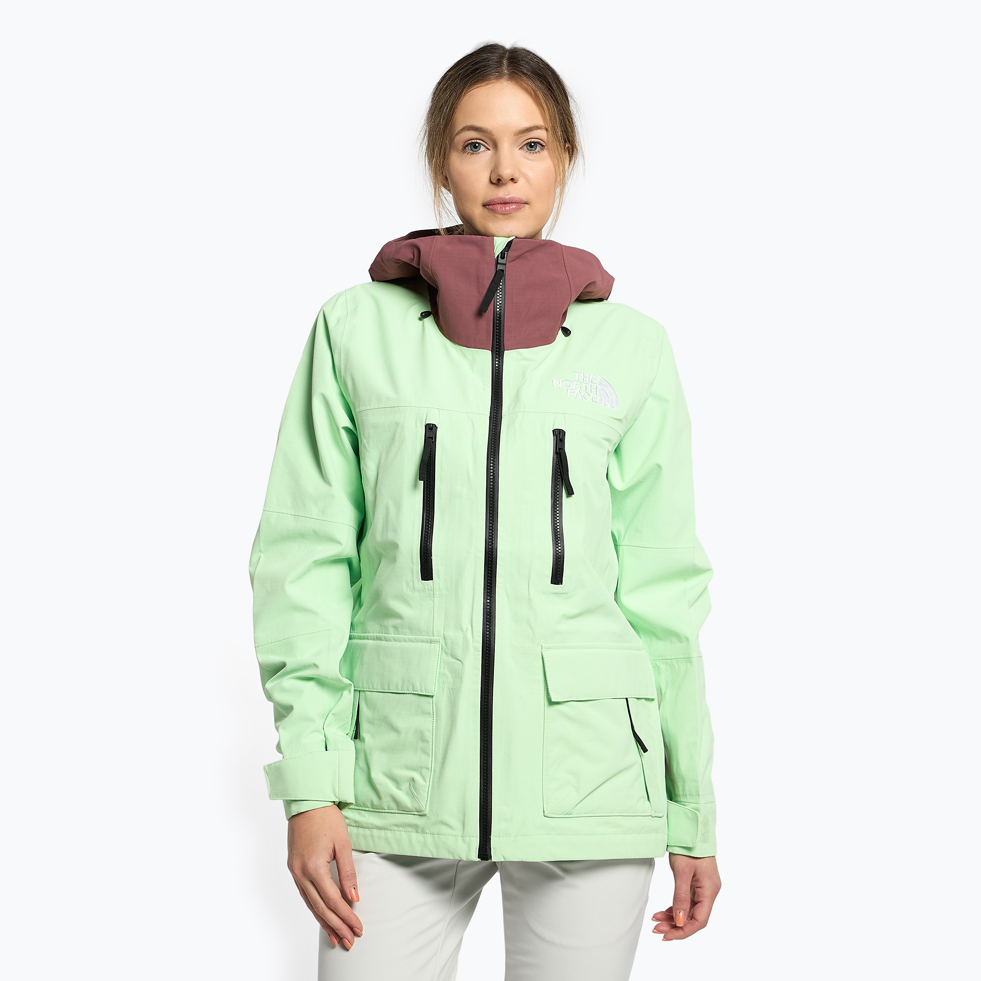 Giacca da snowboard da donna The North Face Dragline verde patina/zenzero selvatico (S) (Dragline NF0A5G9H8251)