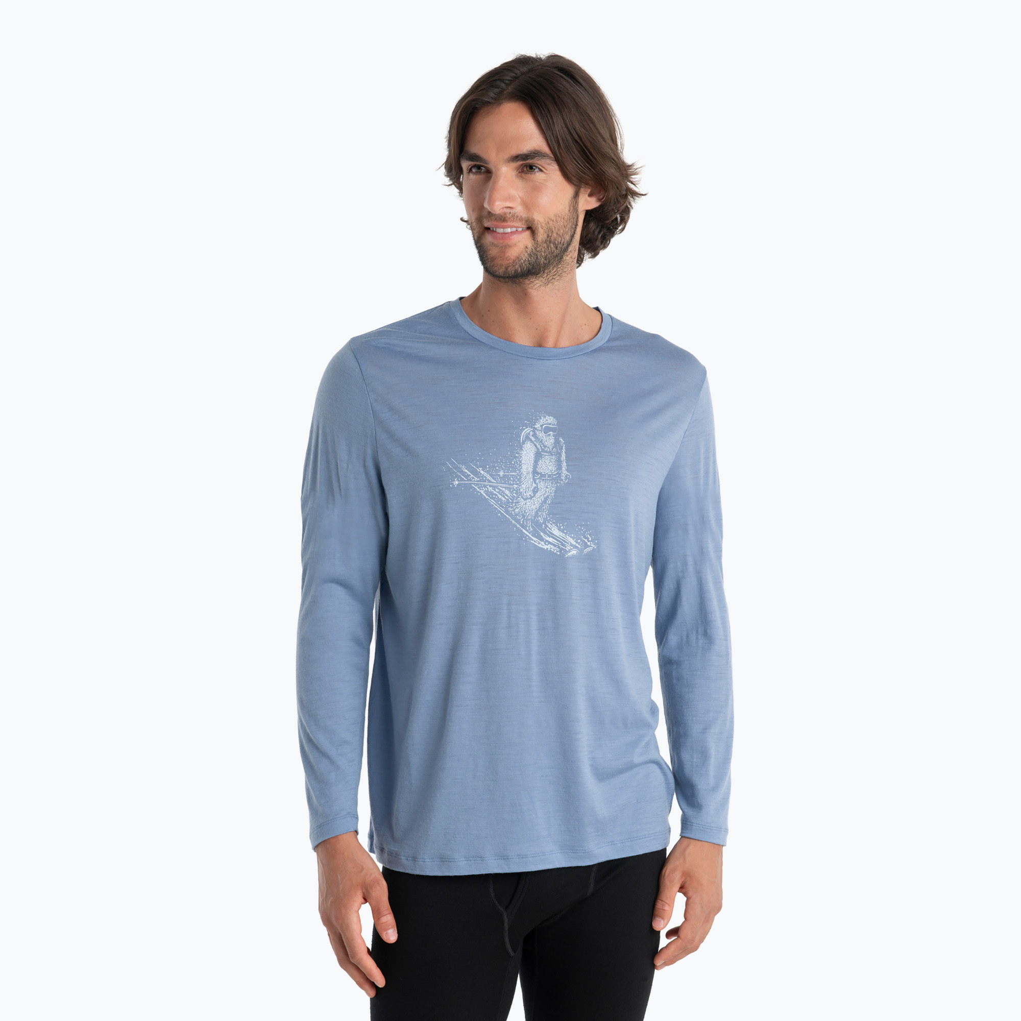 Uomo Icebreaker Tech Lite II Tee Sci Yeti kyanite thermal longsleeve (L) (Tech Lite II Tee Skiing Yeti IB0A56KY8851)